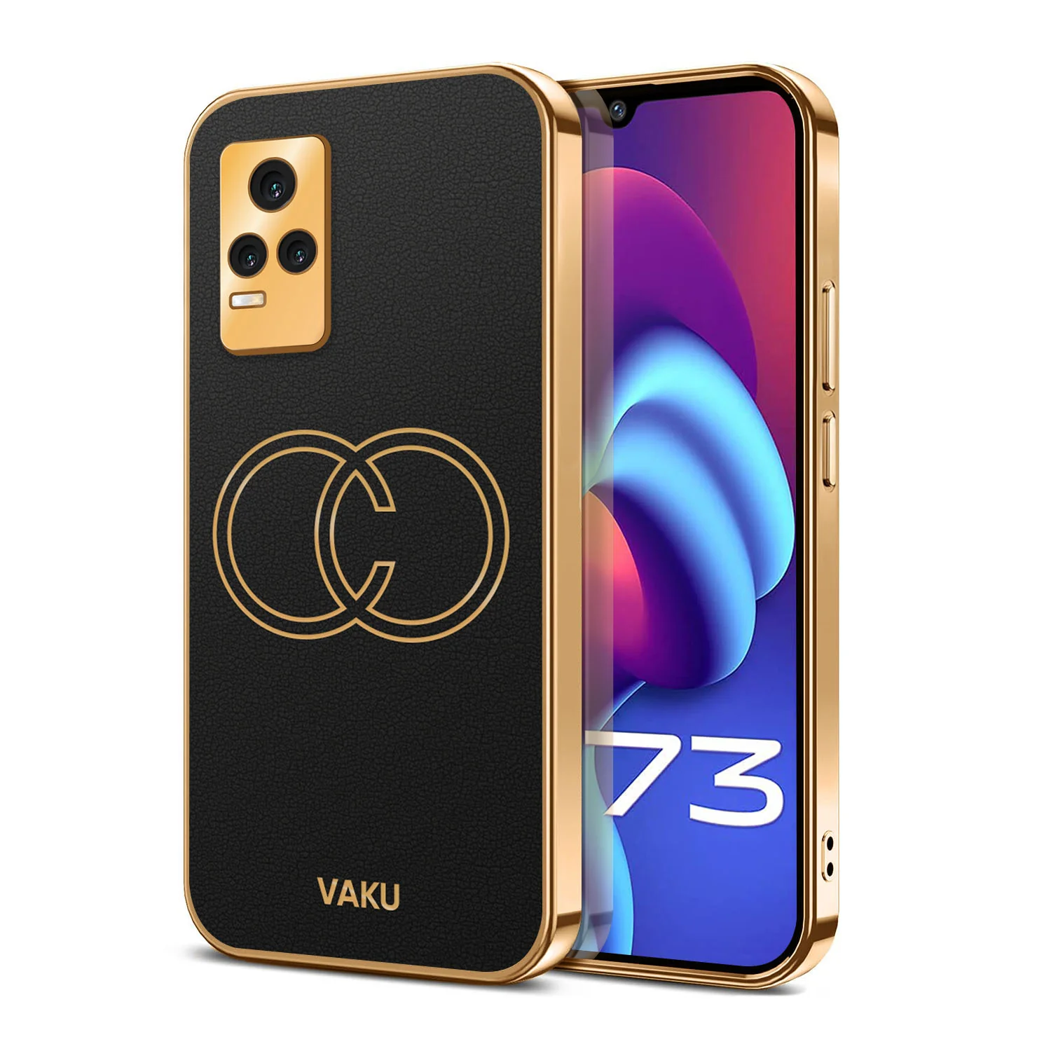 Vaku® Vivo Y73 4G Skylar Leather Pattern Gold Electroplated Soft TPU Back Cover - Image 10