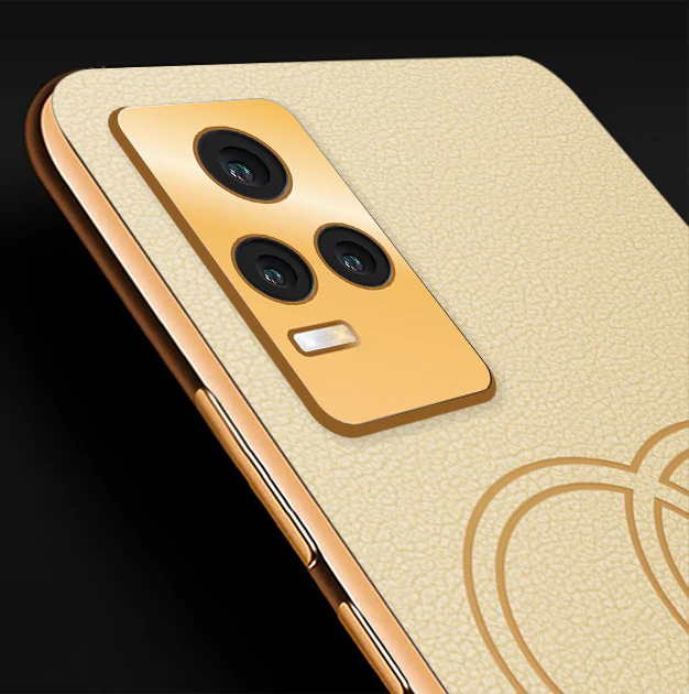 Vaku® Vivo Y73 4G Skylar Leather Pattern Gold Electroplated Soft TPU Back Cover - Image 2