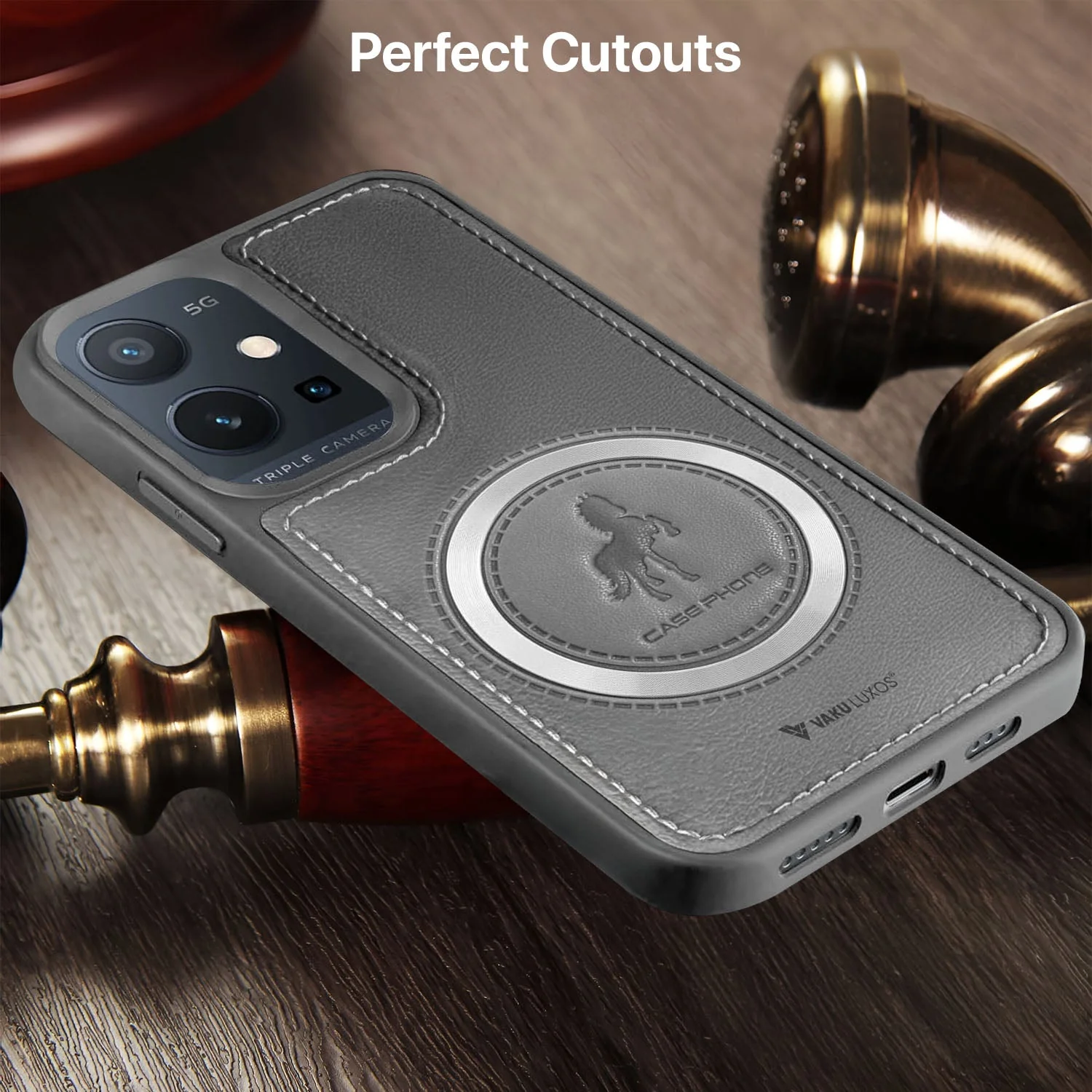 Vaku ® Vivo Y75 5G Astrid Luxury PU Leather Back Cover - Image 11