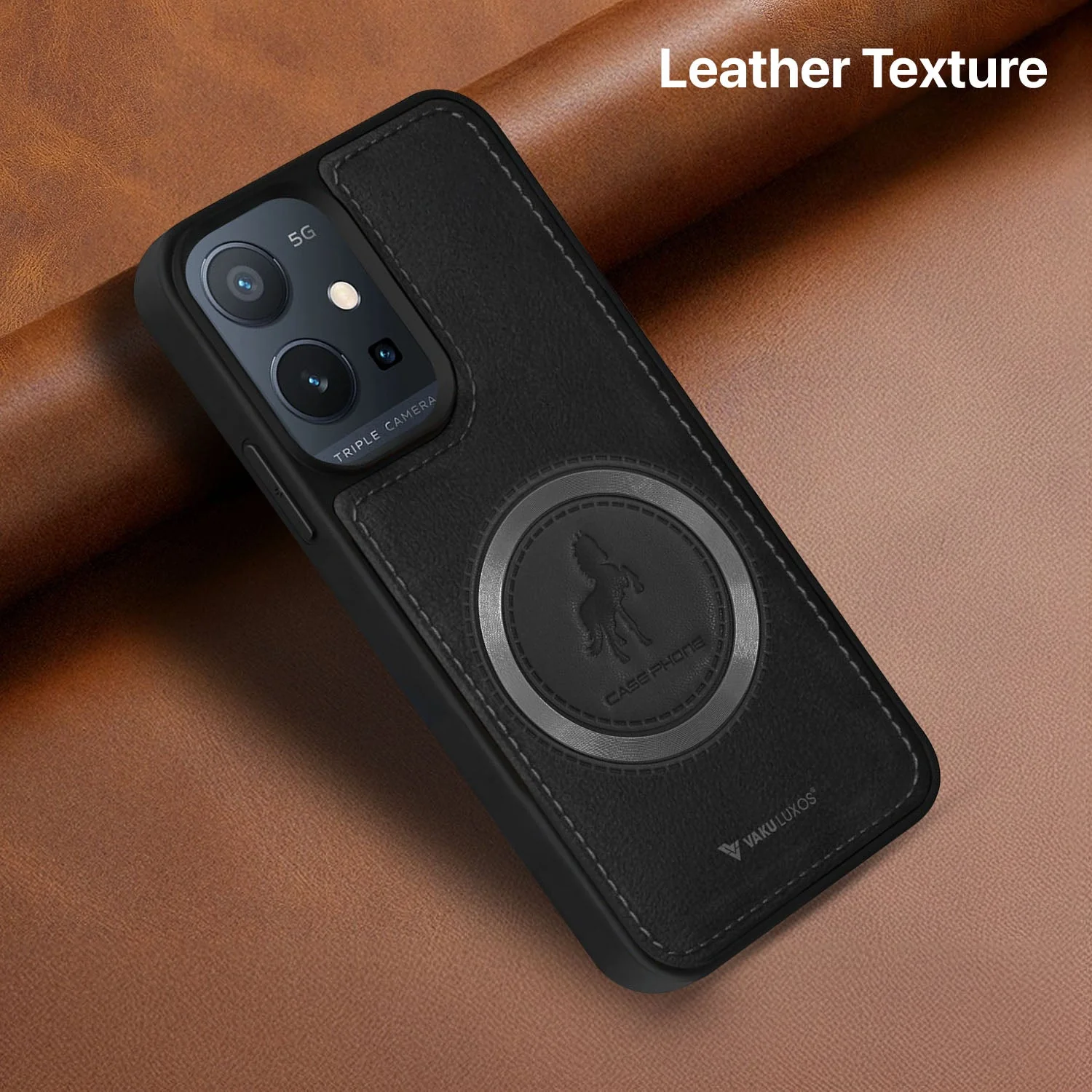Vaku ® Vivo Y75 5G Astrid Luxury PU Leather Back Cover - Image 6