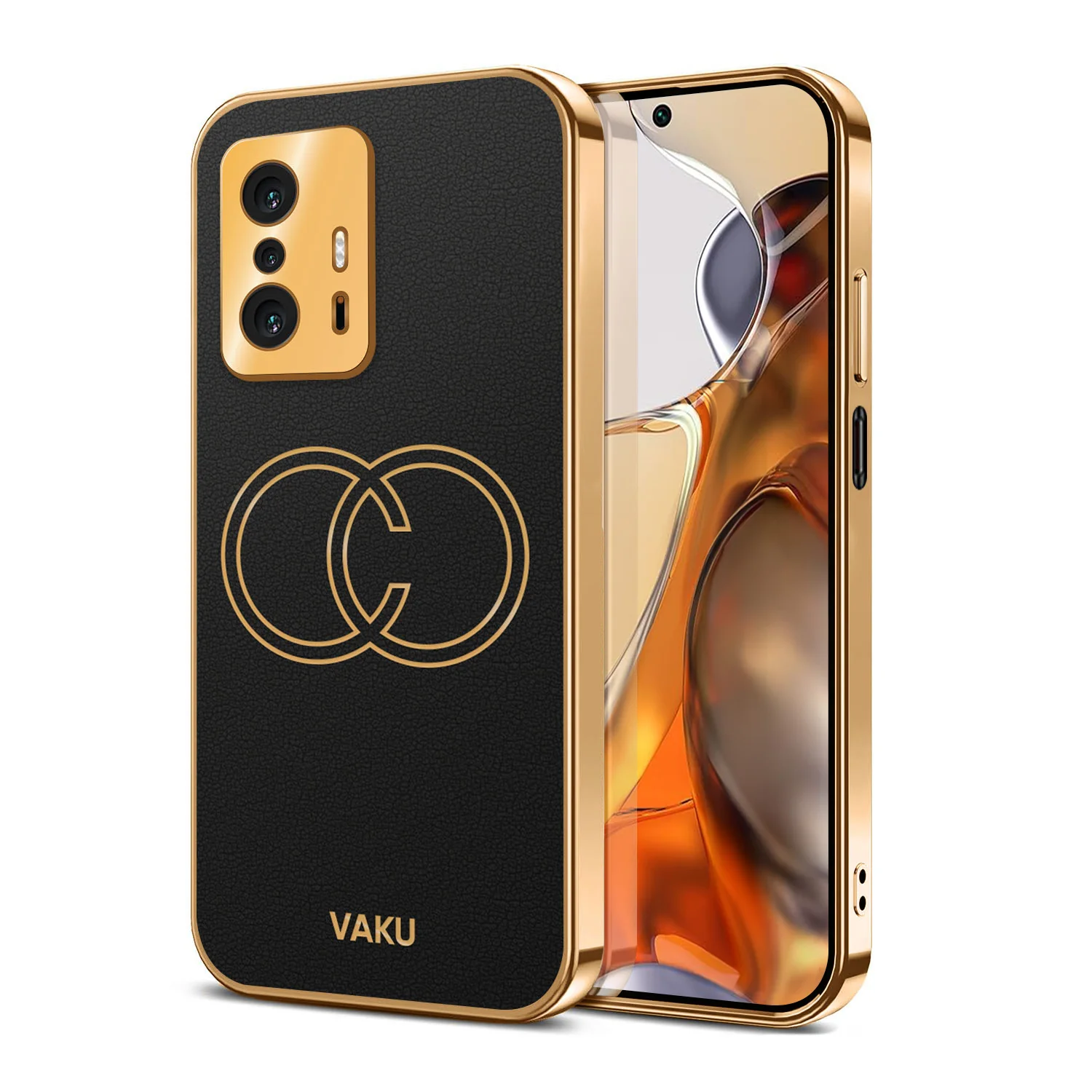 Vaku® Xiaomi 11T Pro  5G Skylar Leather Pattern Gold Electroplated Soft TPU Back Cover - Image 12
