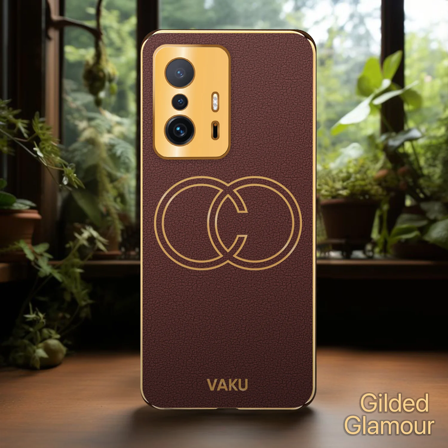 Vaku® Xiaomi 11T Pro  5G Skylar Leather Pattern Gold Electroplated Soft TPU Back Cover - Image 14