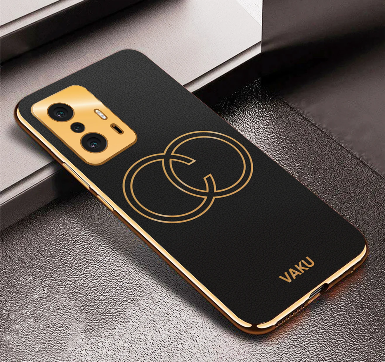 Vaku® Xiaomi 11T Pro  5G Skylar Leather Pattern Gold Electroplated Soft TPU Back Cover - Image 15