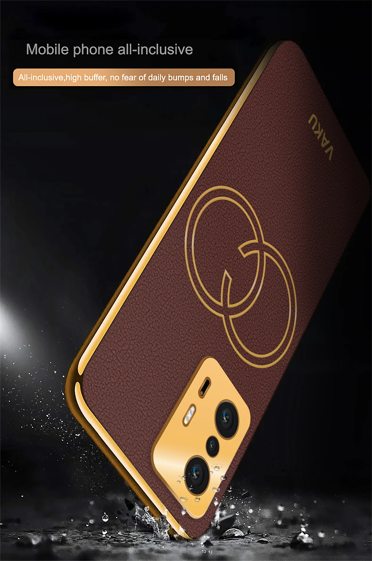 Vaku® Xiaomi 11T Pro  5G Skylar Leather Pattern Gold Electroplated Soft TPU Back Cover - Image 16