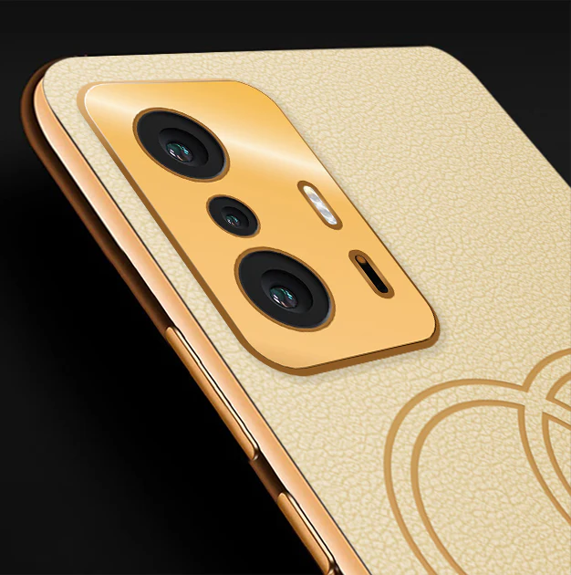 Vaku® Xiaomi 11T Pro  5G Skylar Leather Pattern Gold Electroplated Soft TPU Back Cover - Image 2