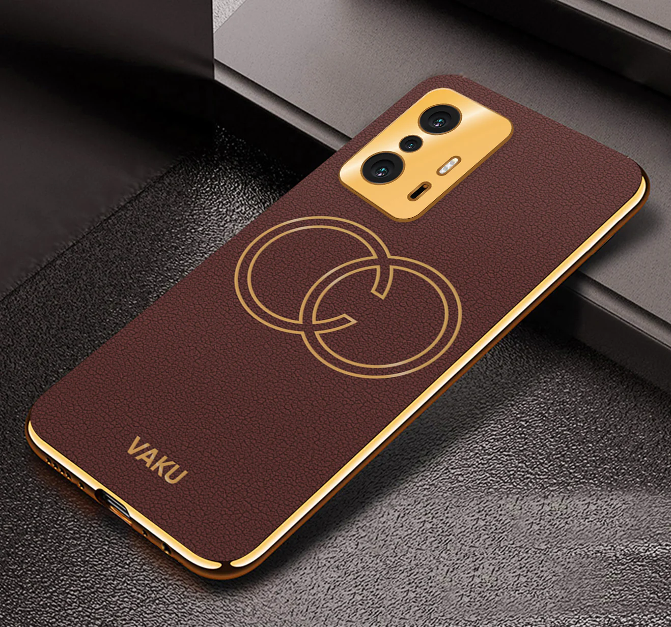 Vaku® Xiaomi 11T Pro  5G Skylar Leather Pattern Gold Electroplated Soft TPU Back Cover - Image 7
