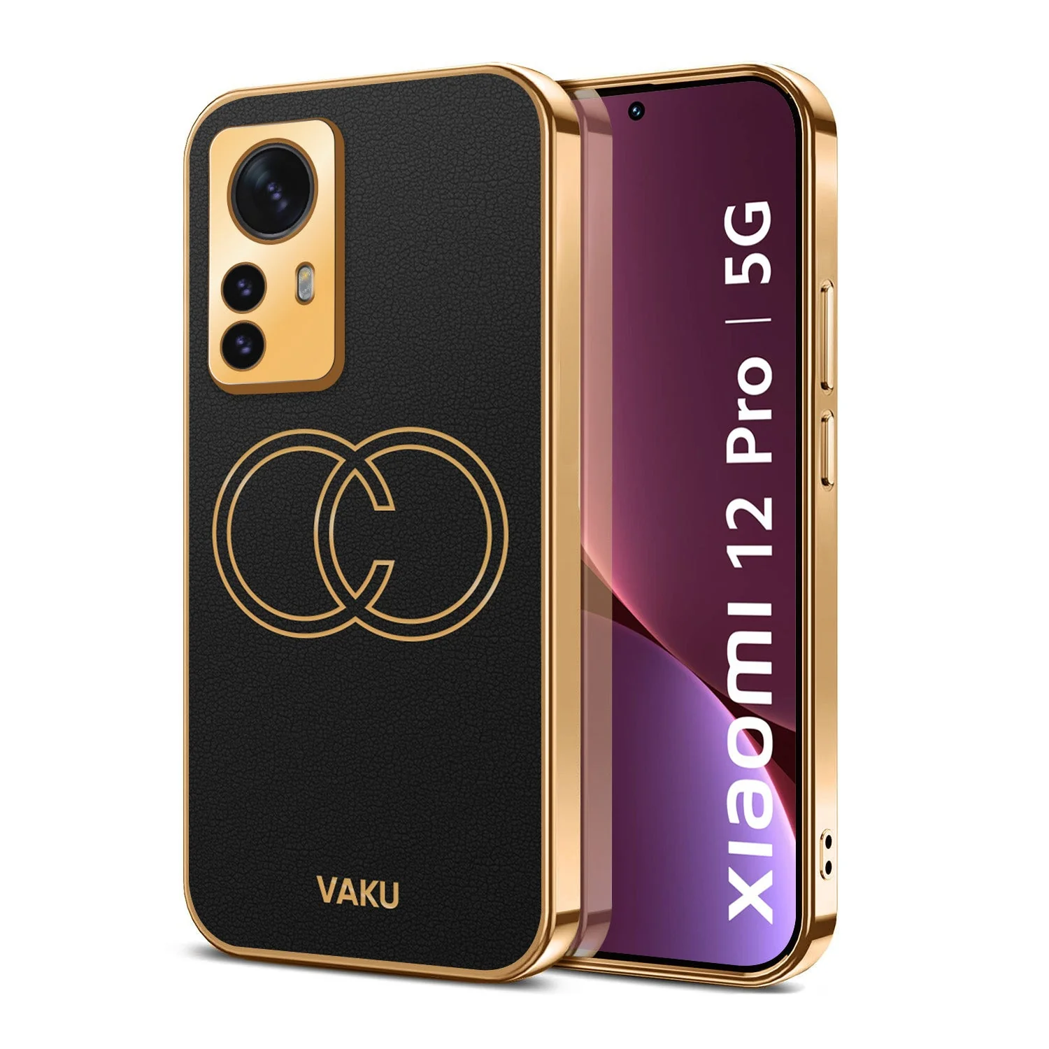 Vaku® Xiaomi 12 Pro 5G Skylar Leather Pattern Gold Electroplated Soft TPU Back Cover - Image 6