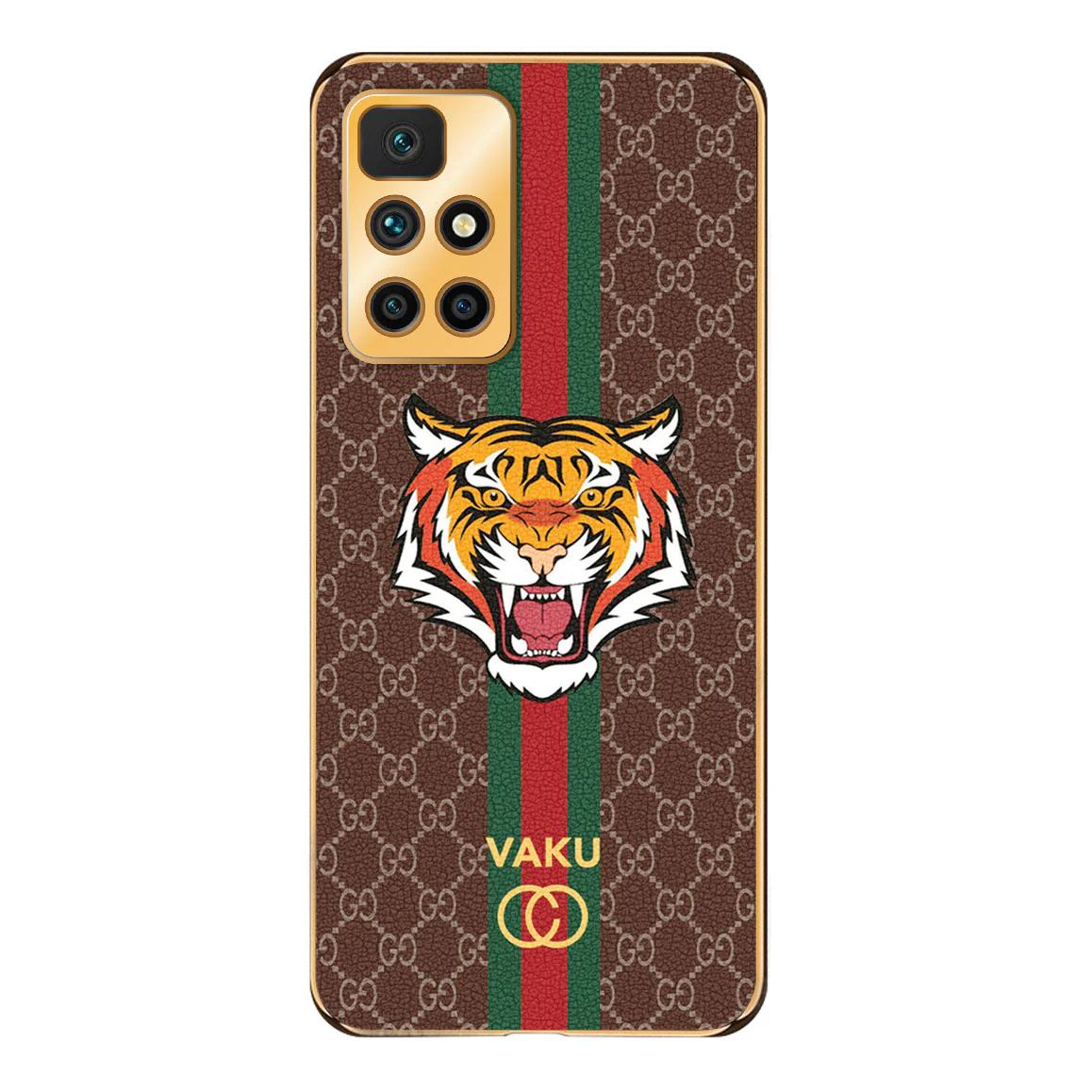 Vaku® Xiaomi Redmi 10 Prime Lynx Designer Leather Pattern Gold Electroplated Soft TPU Back Cover Case - Image 14
