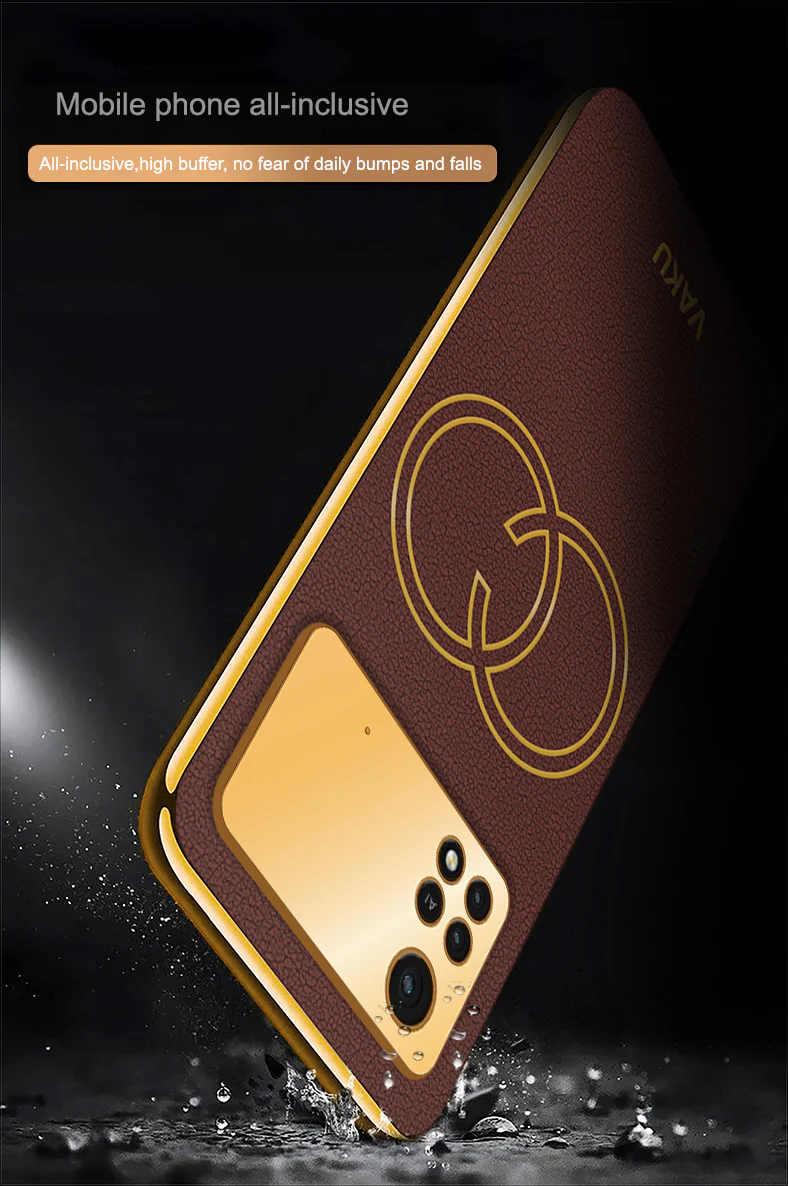 Vaku® Xiaomi Redmi M4 Pro Skylar Series Leather Stitched Gold Electroplated Soft TPU Back Cover - Image 14