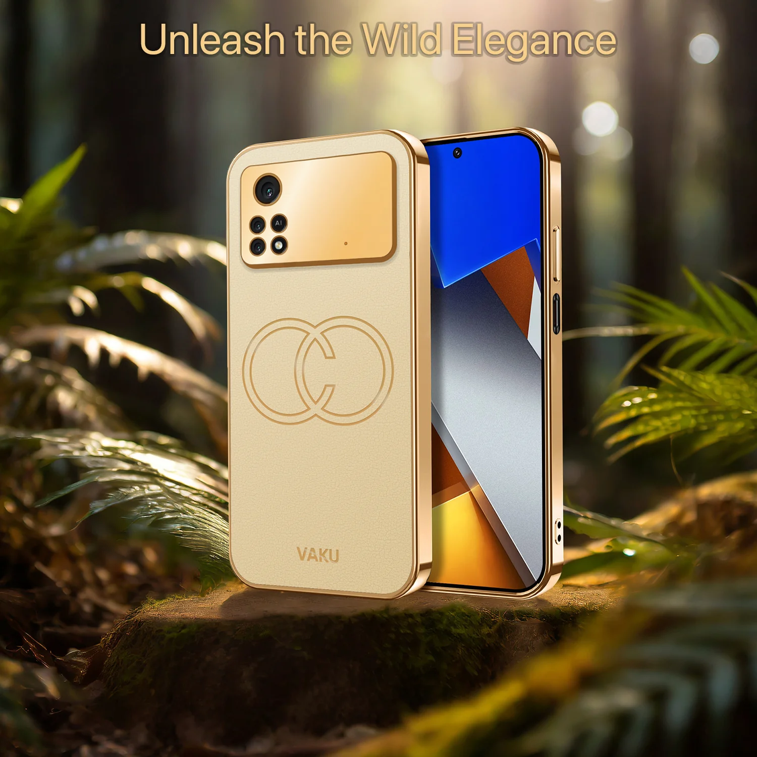 Vaku® Xiaomi Redmi M4 Pro Skylar Series Leather Stitched Gold Electroplated Soft TPU Back Cover - Image 18