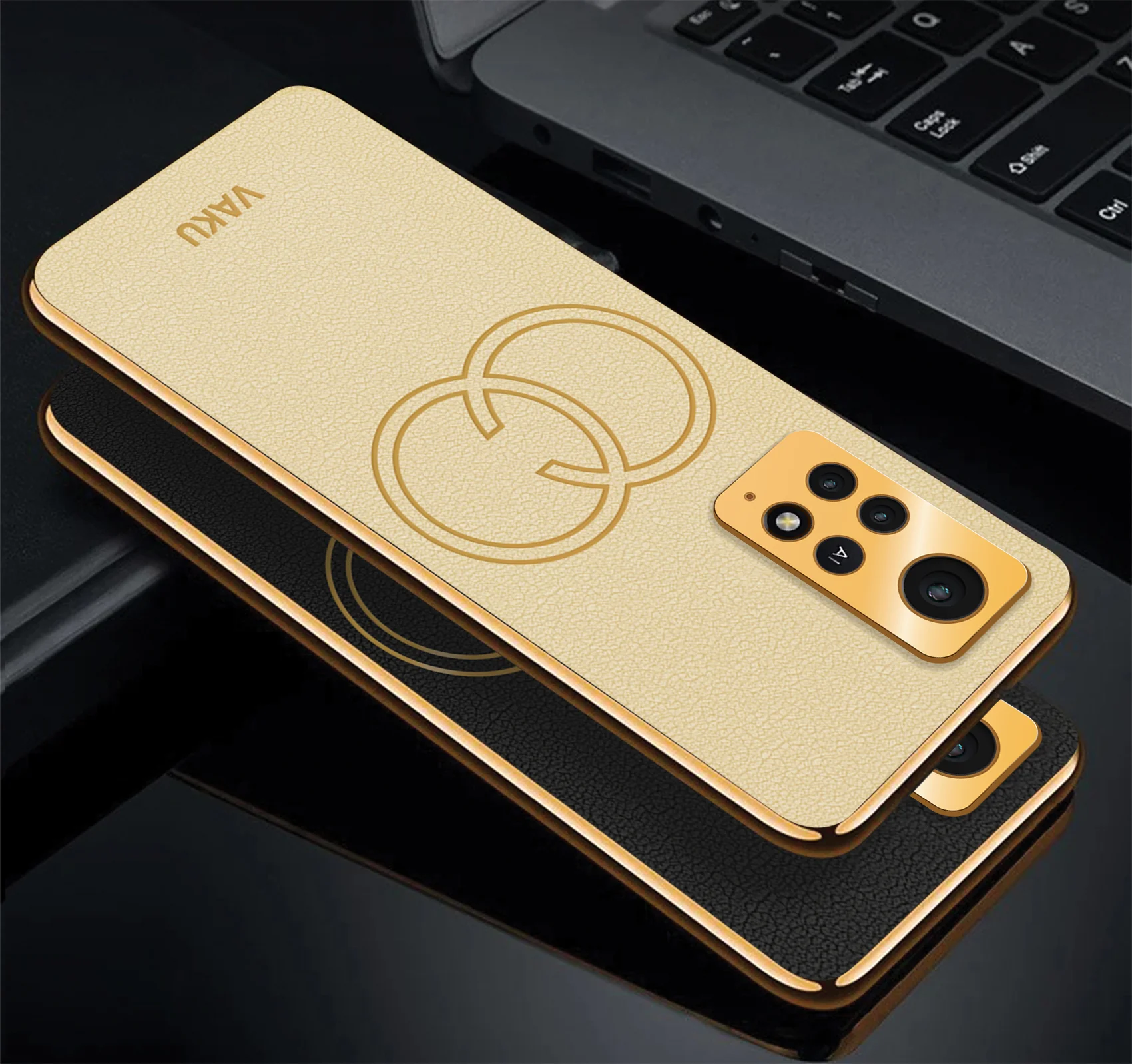 Vaku® Xiaomi Redmi Note 11 Pro Plus 5G Skylar Leather Pattern Gold Electroplated Soft TPU Back Cover - Image 13
