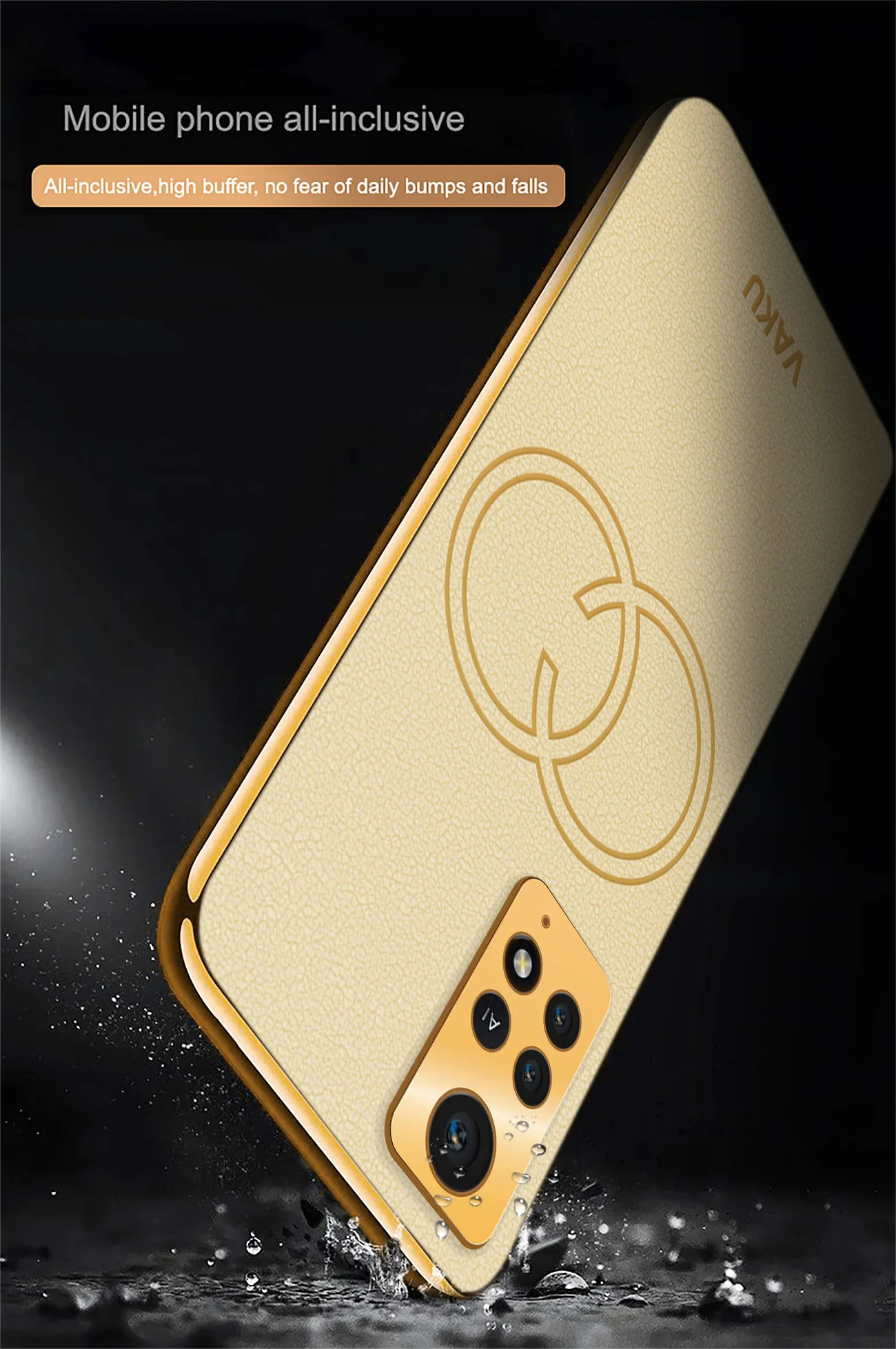 Vaku® Xiaomi Redmi Note 11 Pro Plus 5G Skylar Leather Pattern Gold Electroplated Soft TPU Back Cover - Image 8