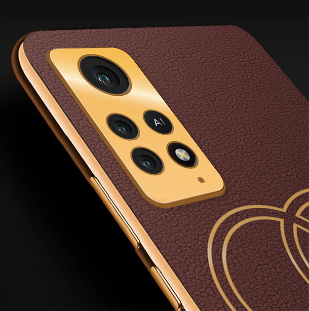 Vaku® Xiaomi Redmi Note 11 Pro Plus 5G Skylar Leather Pattern Gold Electroplated Soft TPU Back Cover - Image 2