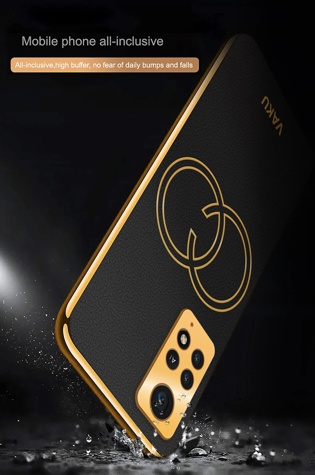 Vaku® Xiaomi Redmi Note 11 Pro Skylar Leather Pattern Gold Electroplated Soft TPU Back Cover - Image 17
