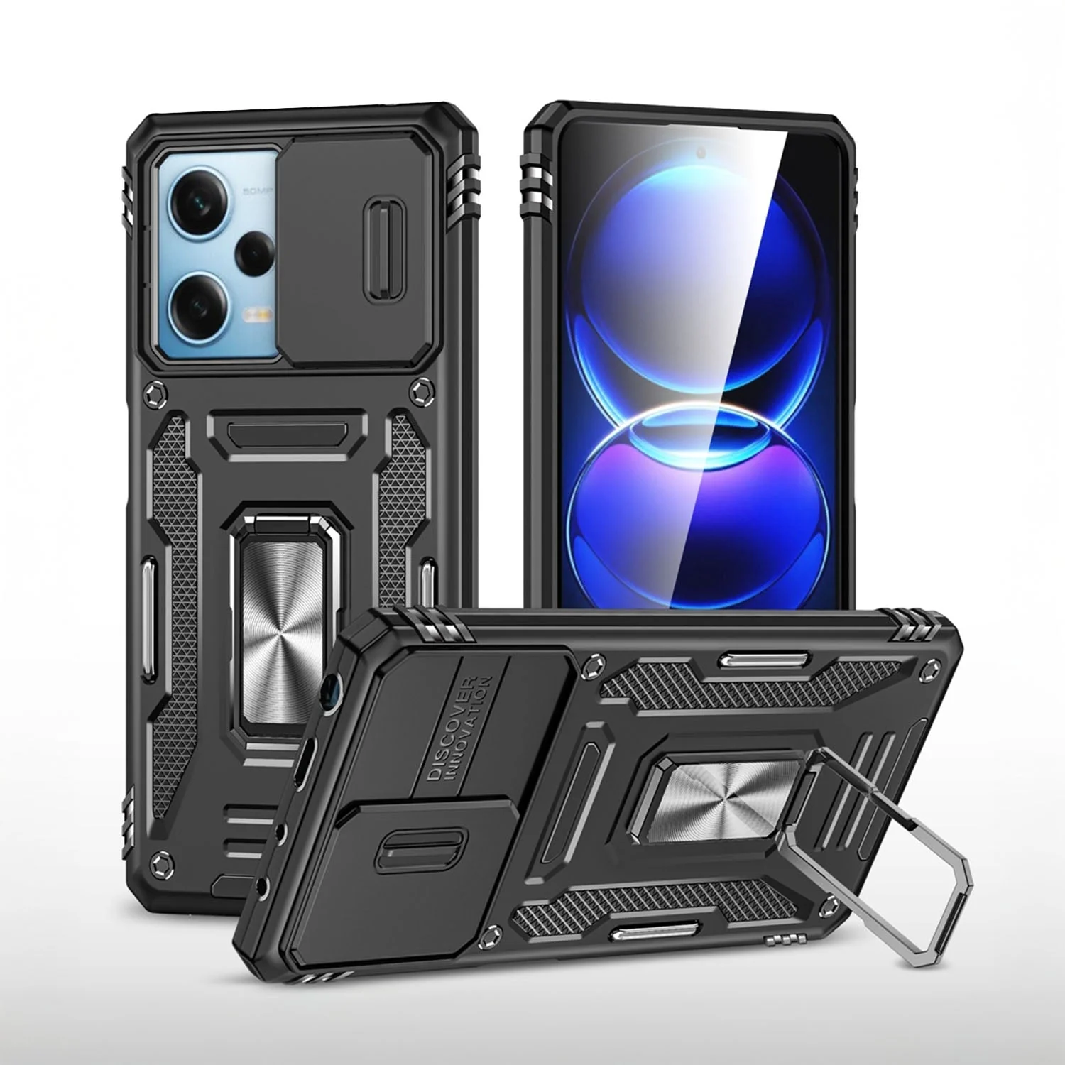 Vaku® Xiaomi Redmi Note 12 5G Aegis Armor Slide Camera Protection Back Cover - Image 10