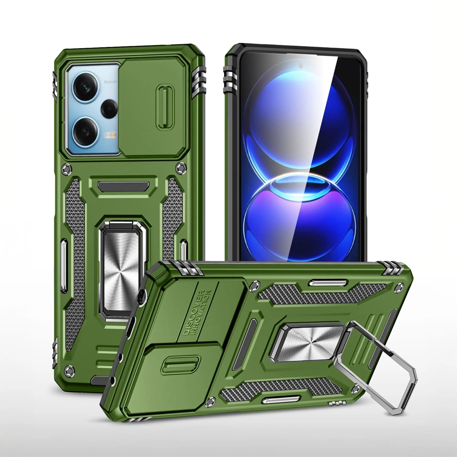 Vaku® Xiaomi Redmi Note 12 5G Aegis Armor Slide Camera Protection Back Cover - Image 8