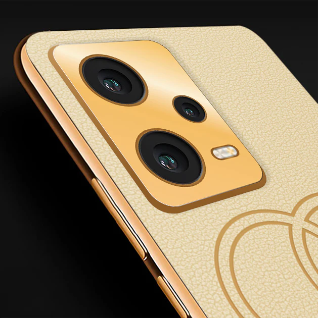 Vaku® Xiaomi Redmi Note 12 Pro 5G Skylar Leather Pattern Gold Electroplated Soft TPU Back Cover - Image 2