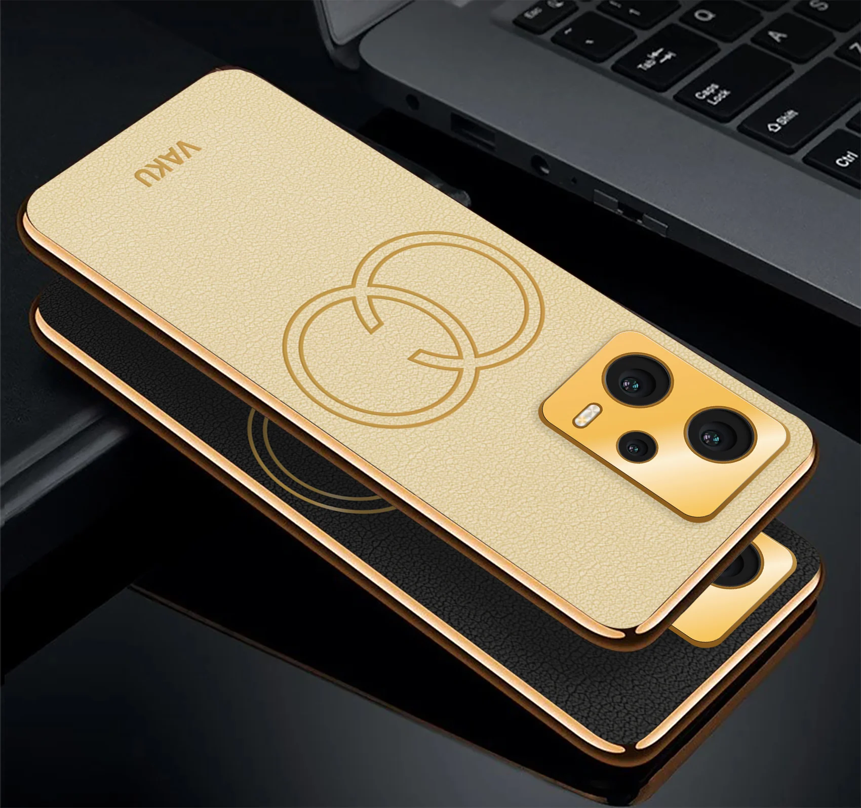 Vaku® Xiaomi Redmi Note 12 Pro 5G Skylar Leather Pattern Gold Electroplated Soft TPU Back Cover - Image 8