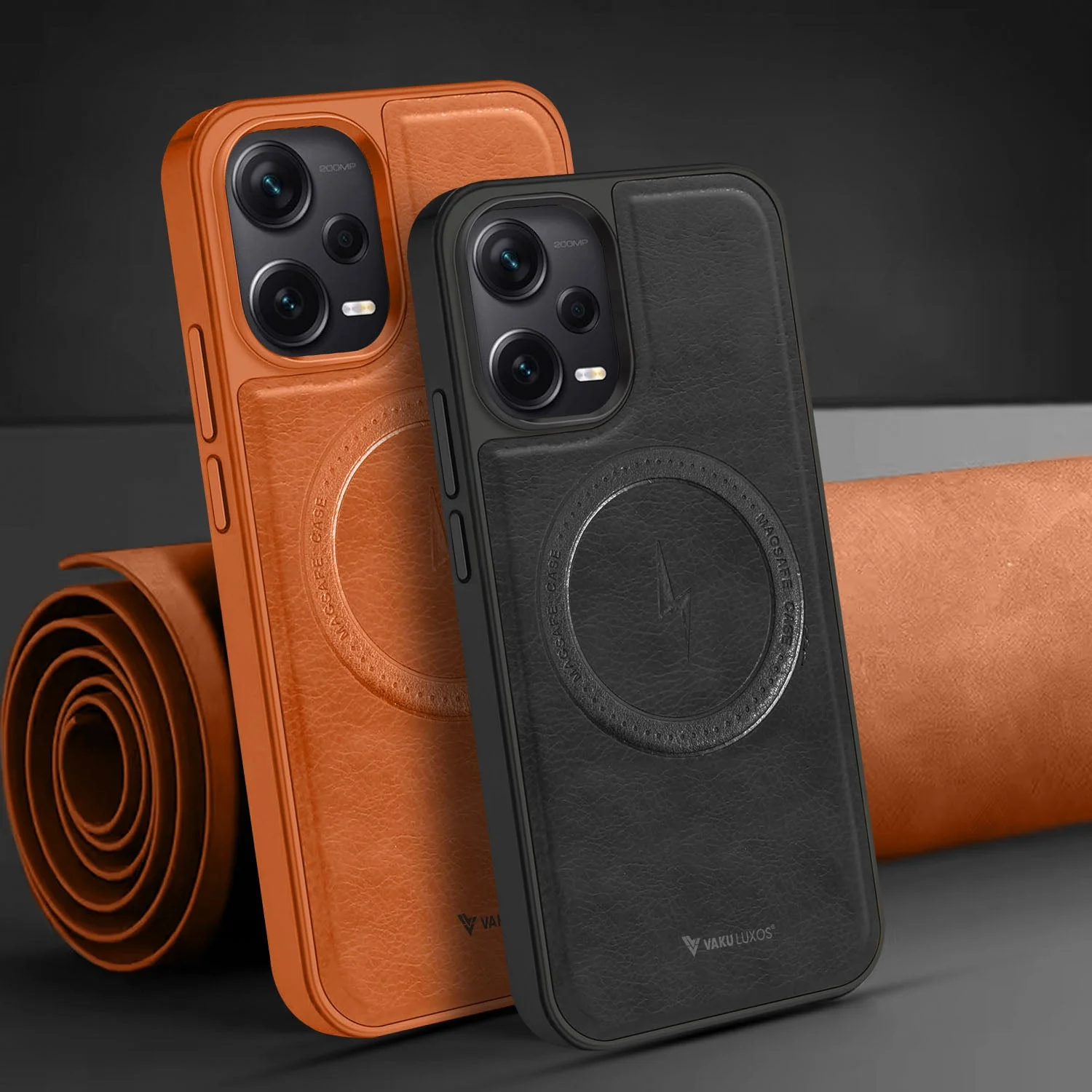 Vaku ® Xiaomi Redmi Note 12 Pro Maxtron Leather Stitched Magnetic Magsafe Back Cover - Image 13