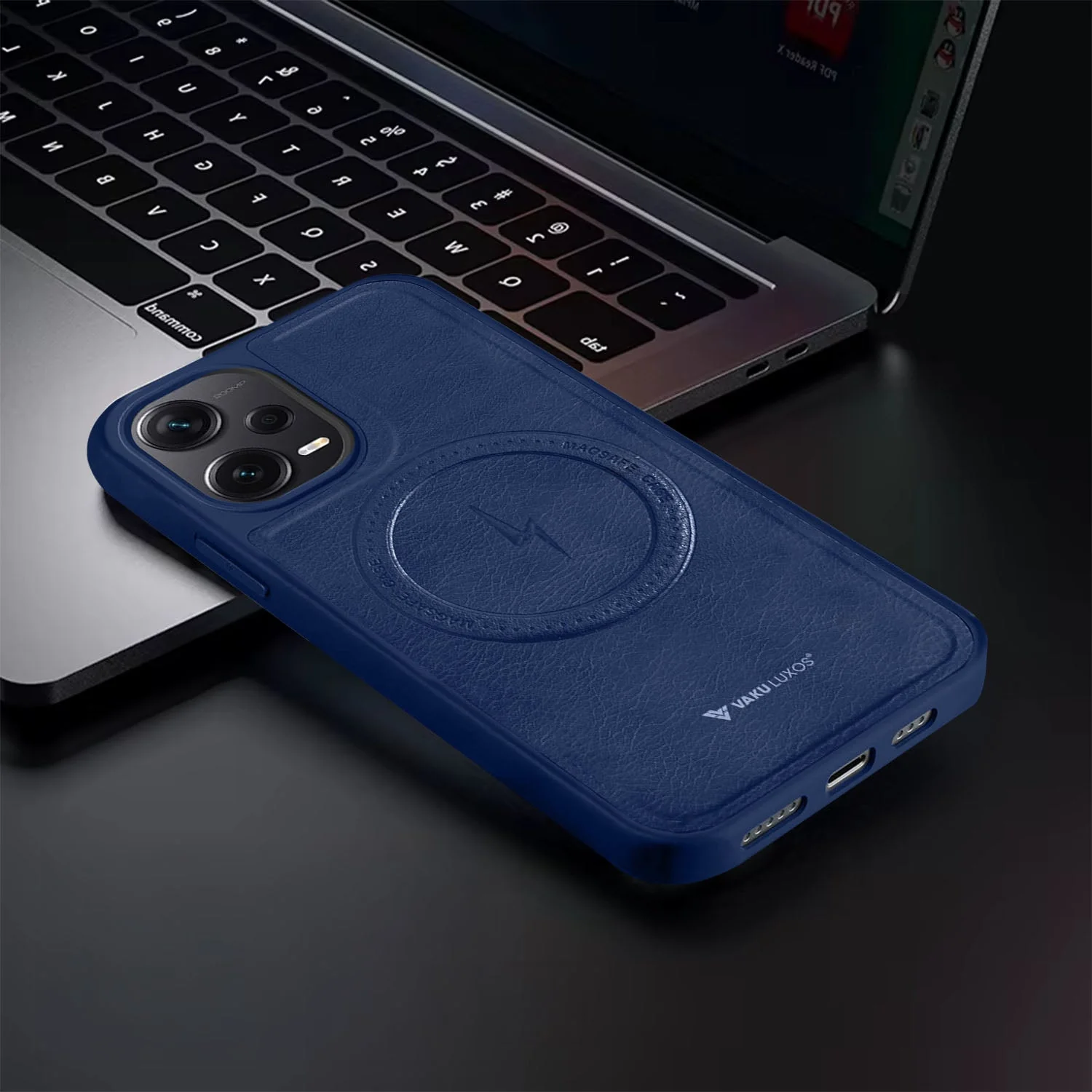 Vaku ® Xiaomi Redmi Note 12 Pro Maxtron Leather Stitched Magnetic Magsafe Back Cover - Image 14