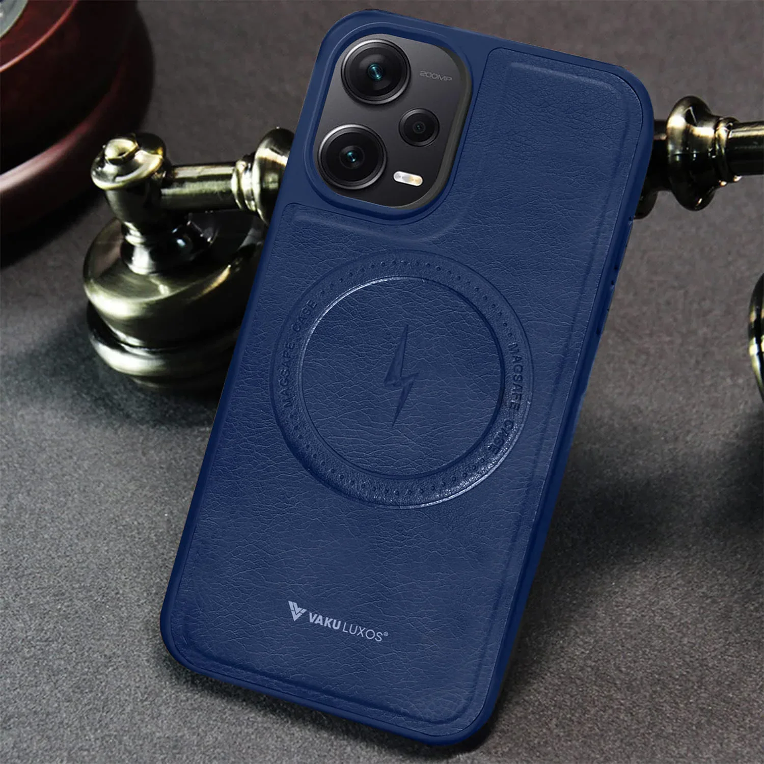 Vaku ® Xiaomi Redmi Note 12 Pro Maxtron Leather Stitched Magnetic Magsafe Back Cover - Image 5