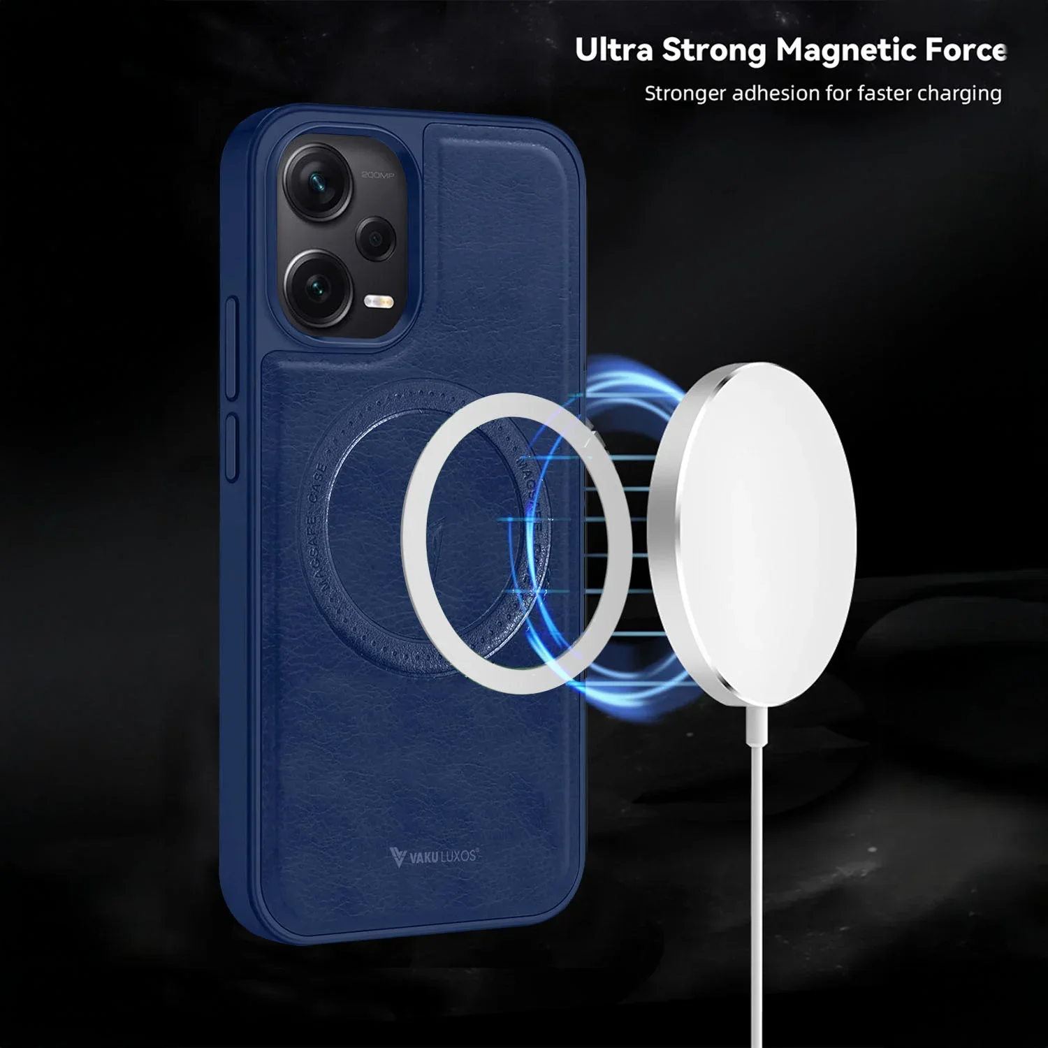 Vaku ® Xiaomi Redmi Note 12 Pro Maxtron Leather Stitched Magnetic Magsafe Back Cover - Image 7