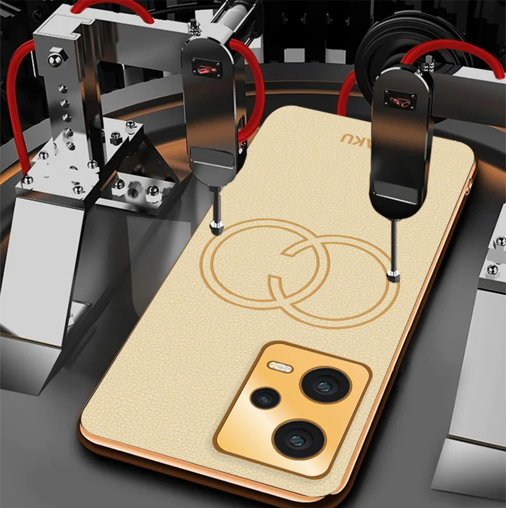 Vaku® Xiaomi Redmi Note 12 Pro Plus 5G Skylar Leather Pattern Gold Electroplated Soft TPU Back Cover - Image 14