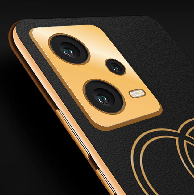 Vaku® Xiaomi Redmi Note 12 Pro Plus 5G Skylar Leather Pattern Gold Electroplated Soft TPU Back Cover - Image 2