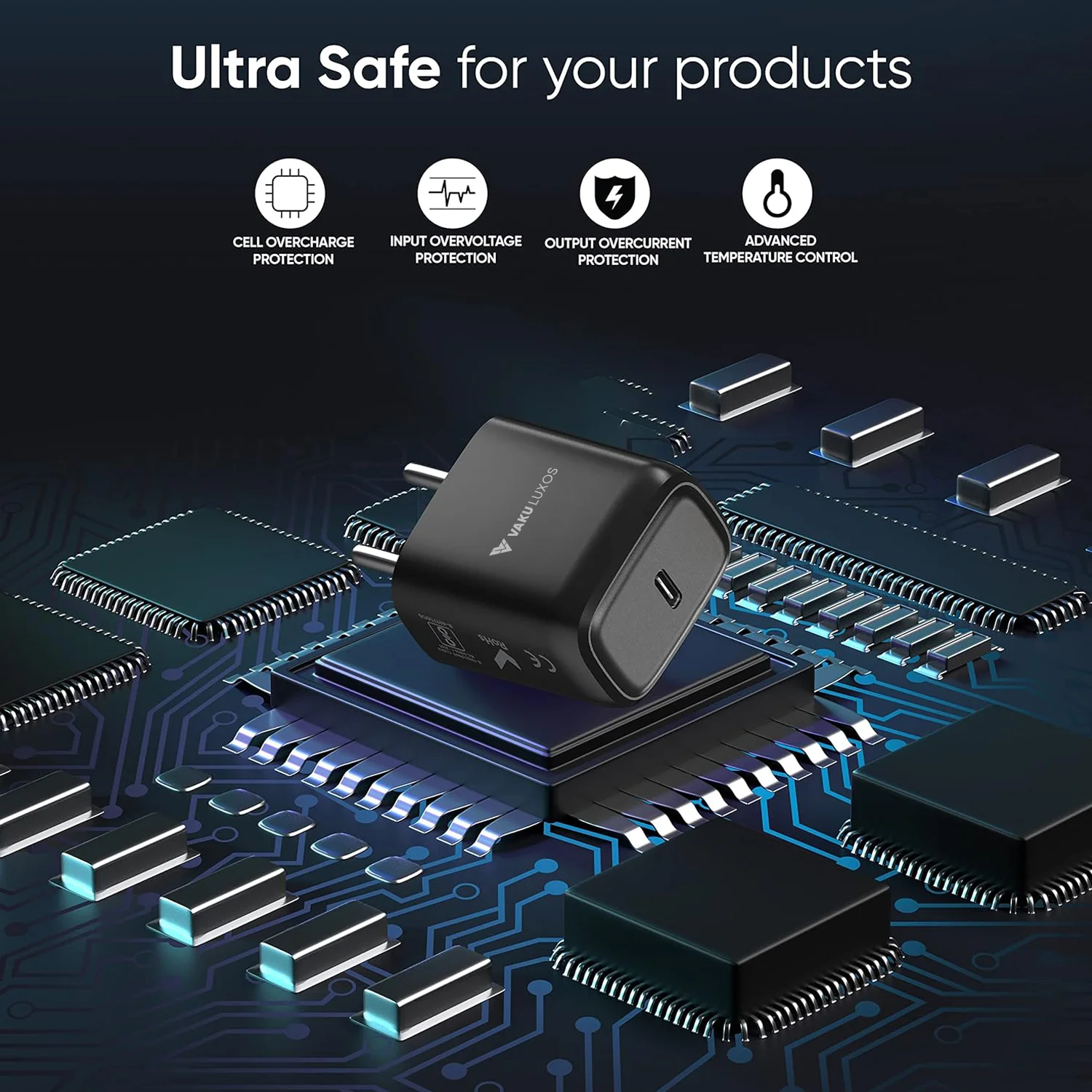 Vaku ® 25W Charger USB Type C Adapter with PD 3.0 Fast Charging Adapter - Image 5