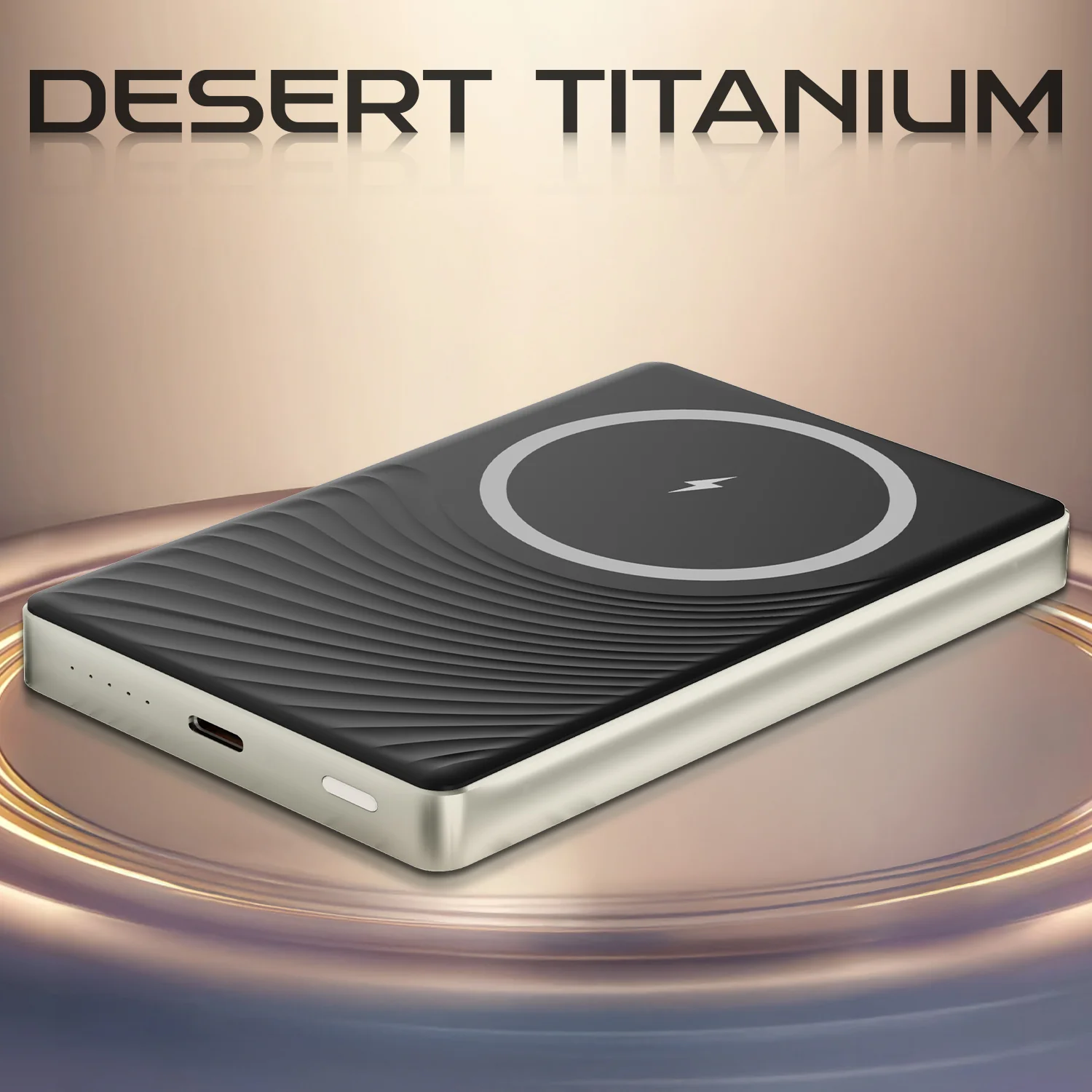 Vaku ® Desert Titanium 10000mAh Magnetic Wireless Power Bank 15W Wireless Charging - Image 5