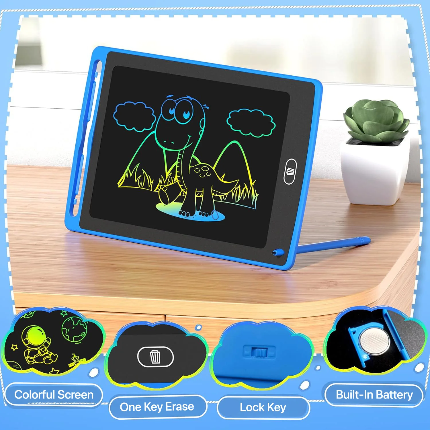 Vaku Luxos ® 8.5 Inch Rewritable LCD Writing Tablet Digital Slate Pad - Image 3