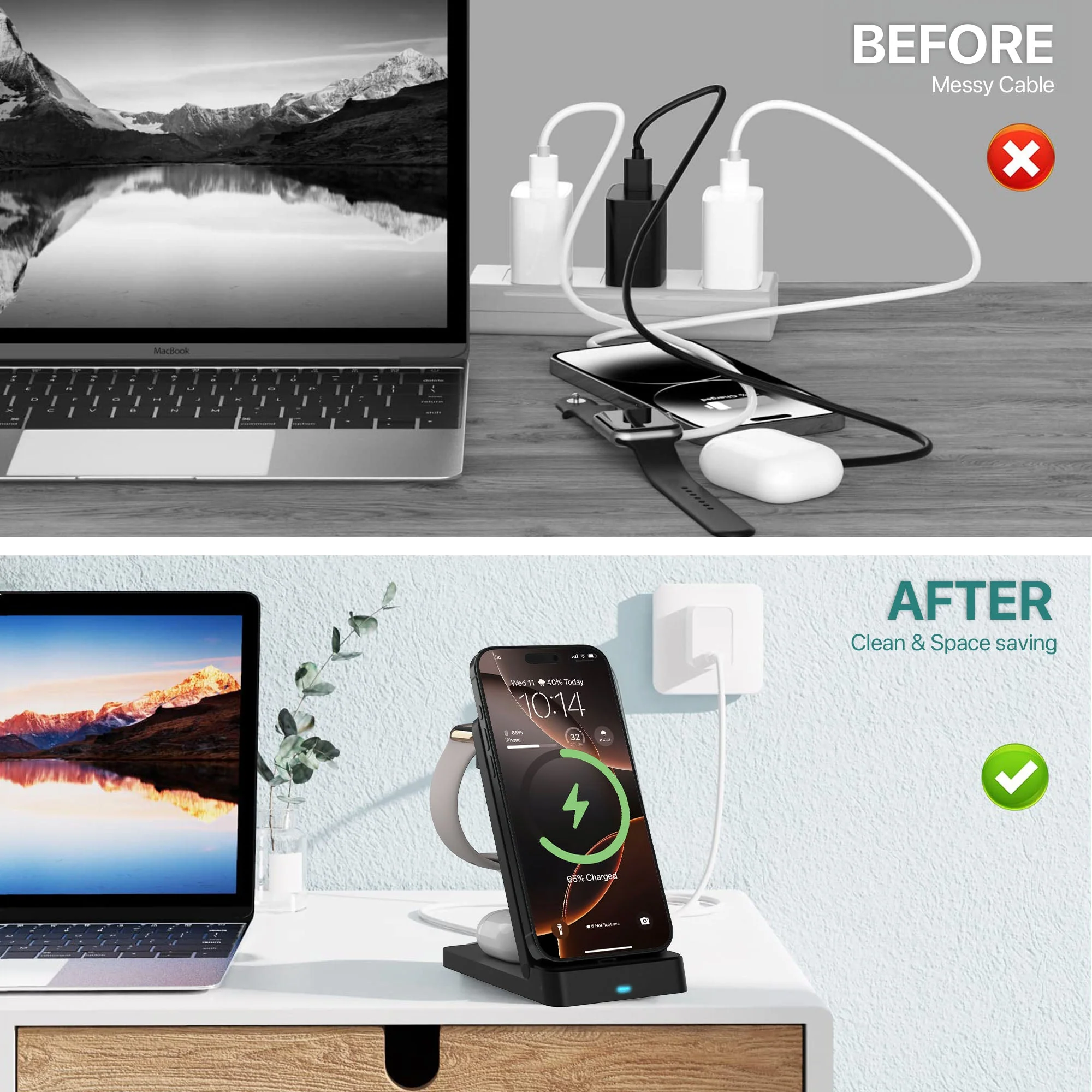 Vaku Luxos ® 23W Nexfold Magnetic Wireless Mag-Safe Charger Dock Station - Image 10