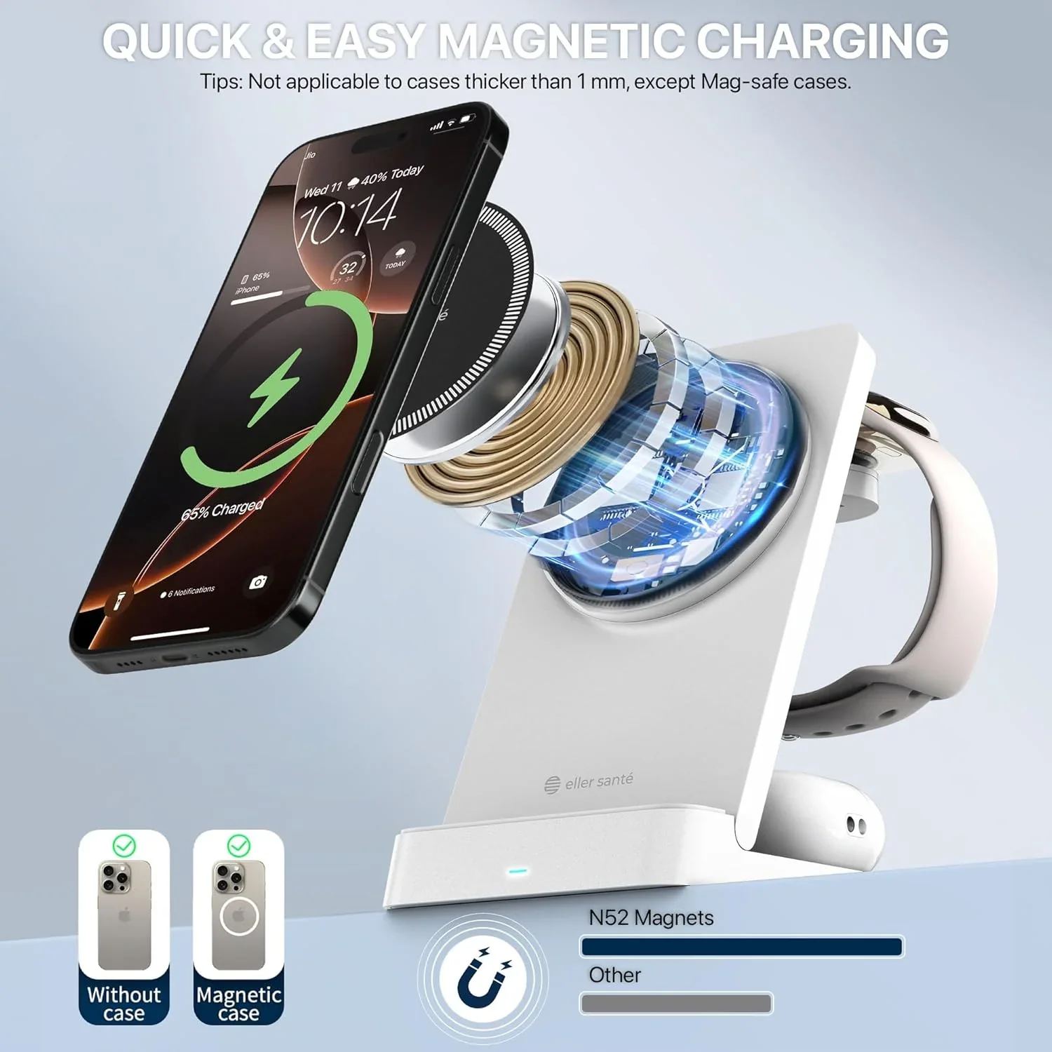Vaku Luxos ® 23W Nexfold Magnetic Wireless Mag-Safe Charger Dock Station - Image 7