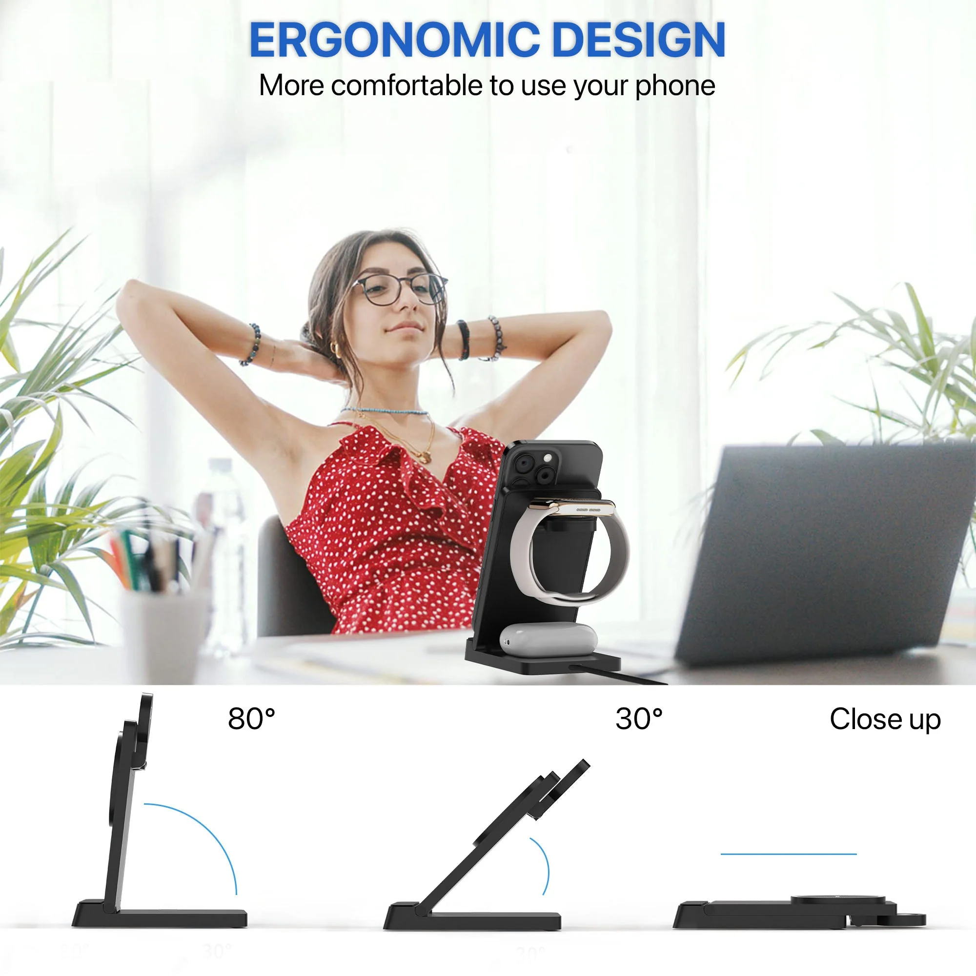 Vaku Luxos ® 23W Nexfold Magnetic Wireless Mag-Safe Charger Dock Station - Image 8