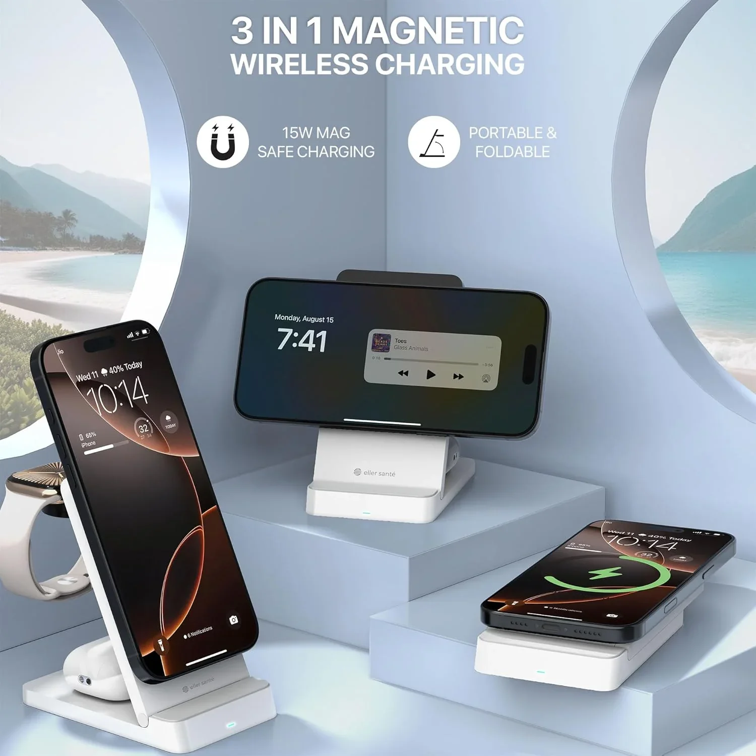 Vaku Luxos ® 23W Nexfold Magnetic Wireless Mag-Safe Charger Dock Station - Image 9