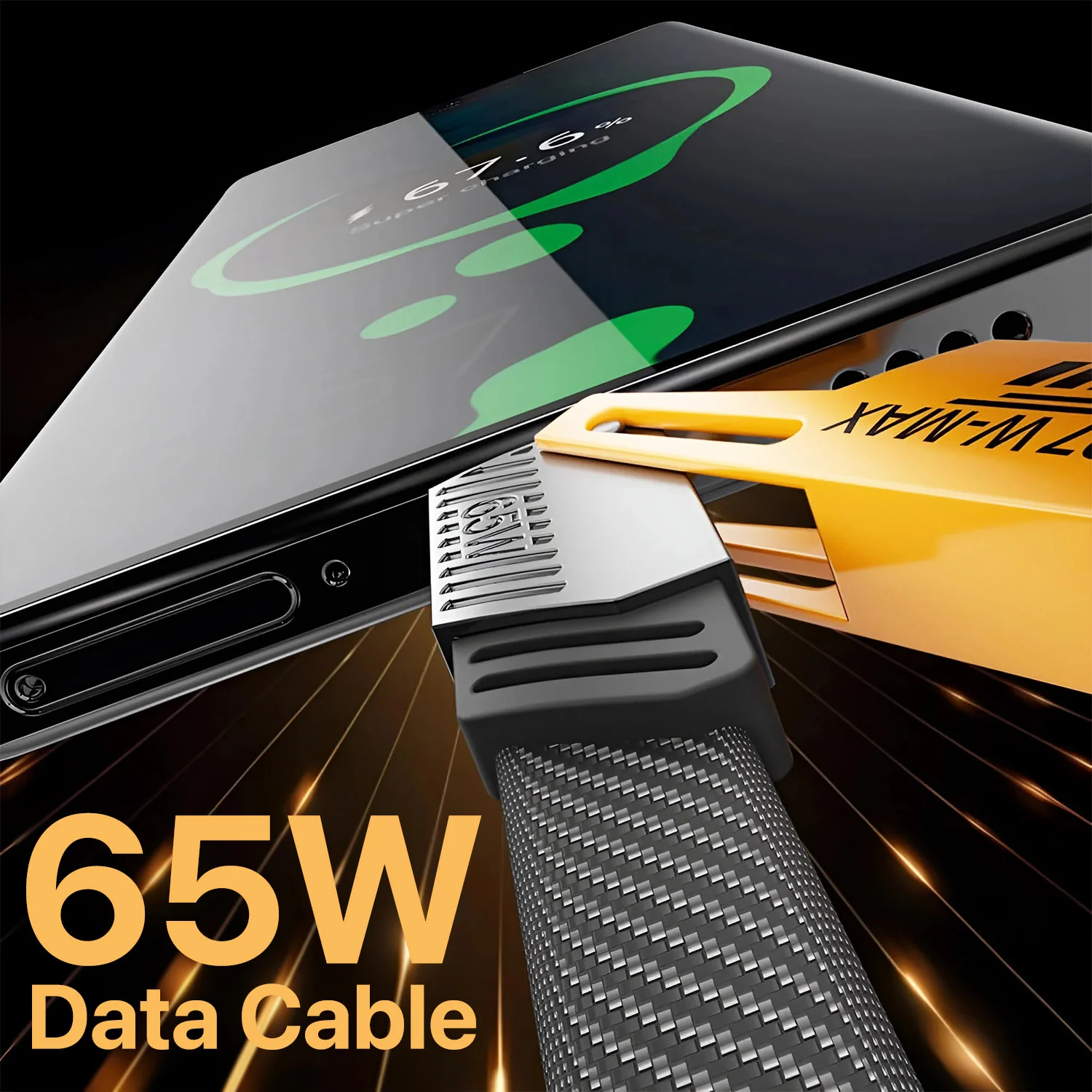 Vaku Luxos® 4-in-1 65W Fast Charging Flat Cable with USB, Lightning, C-Type Ports - Image 13