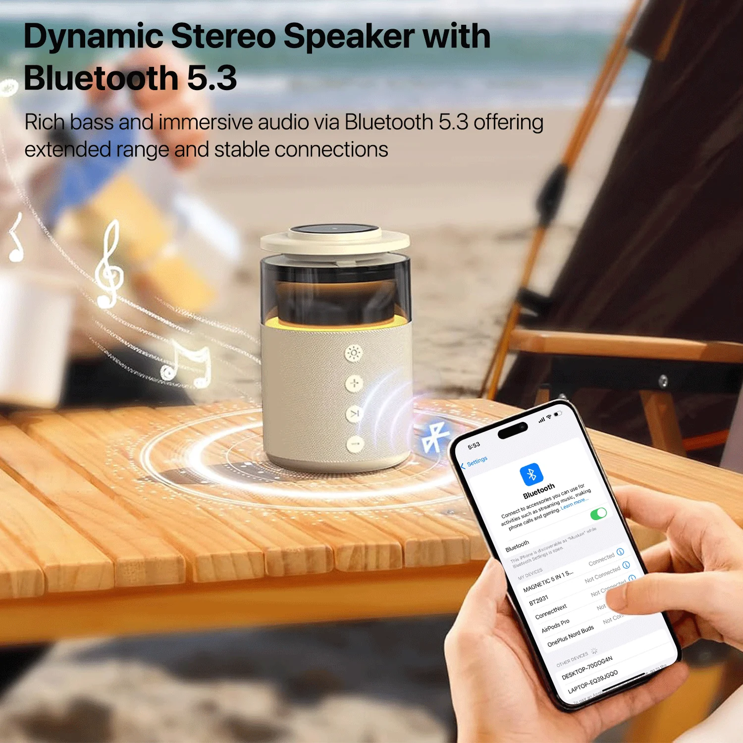 Vaku Luxos ® 4-in-1 Triostation Bluetooth Speaker - Image 4