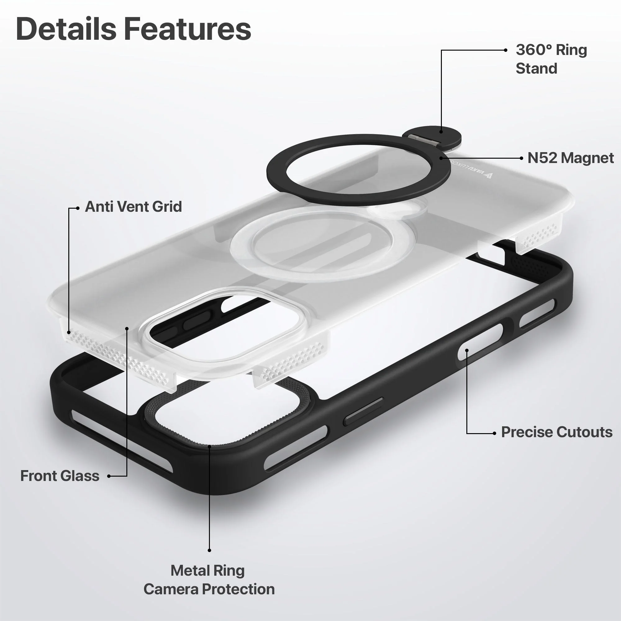 Vaku Luxos ® Apple iPhone 16 Ariston Kickmag Shockproof Back Cover - Image 10