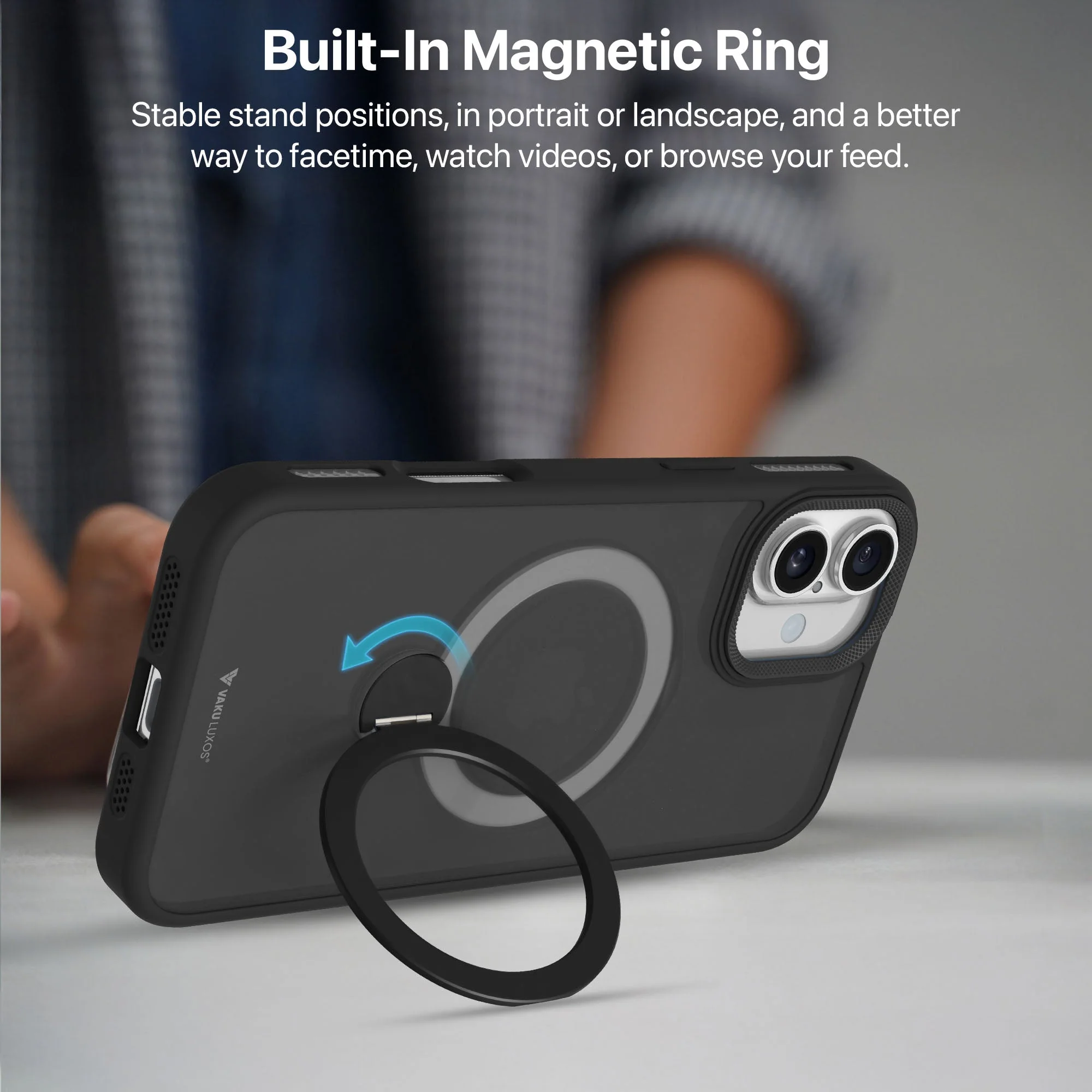 Vaku Luxos ® Apple iPhone 16 Ariston Kickmag Shockproof Back Cover - Image 13