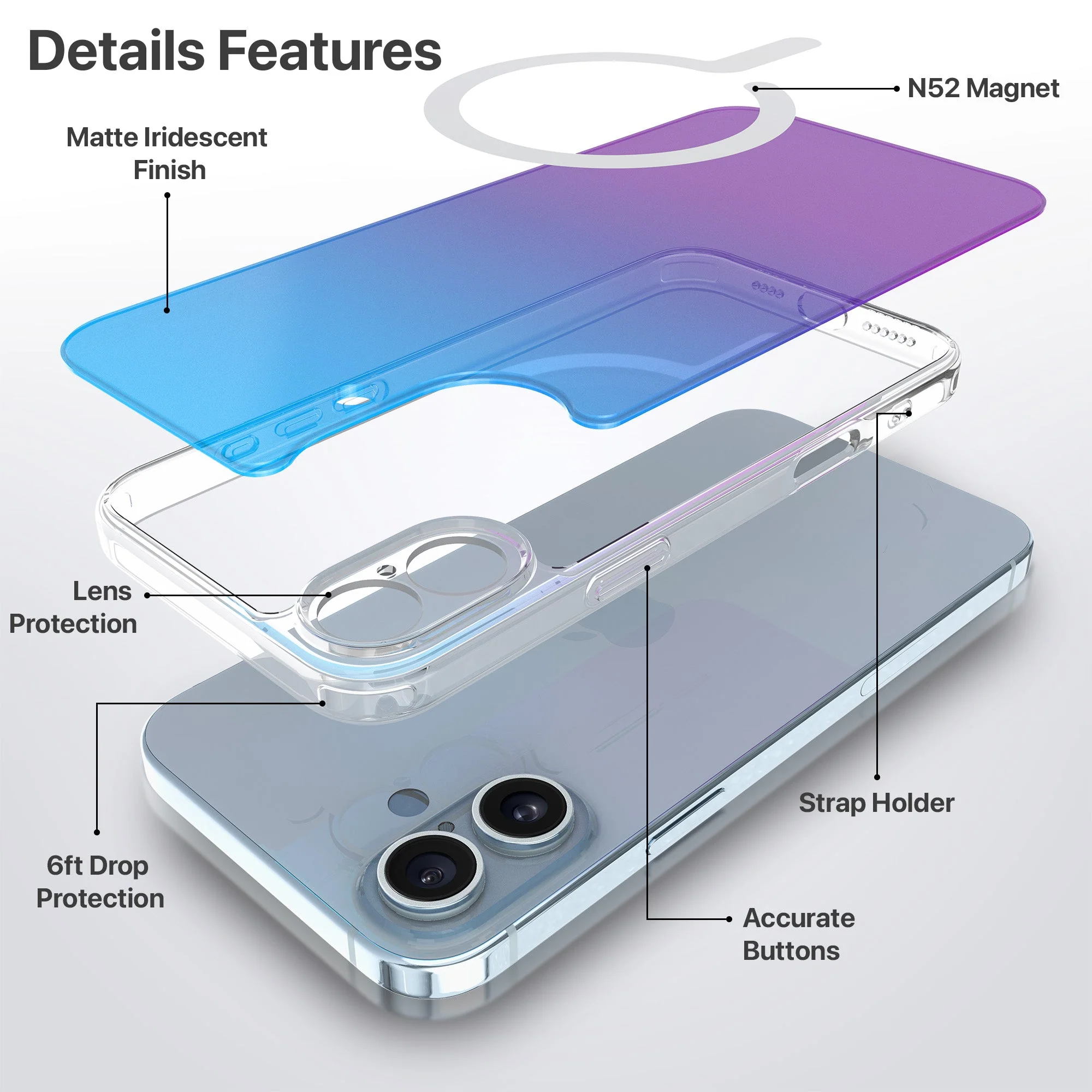 Vaku Luxos ® Apple iPhone 16 Infinity MagPro Gradient Colored Back Cover - Image 4
