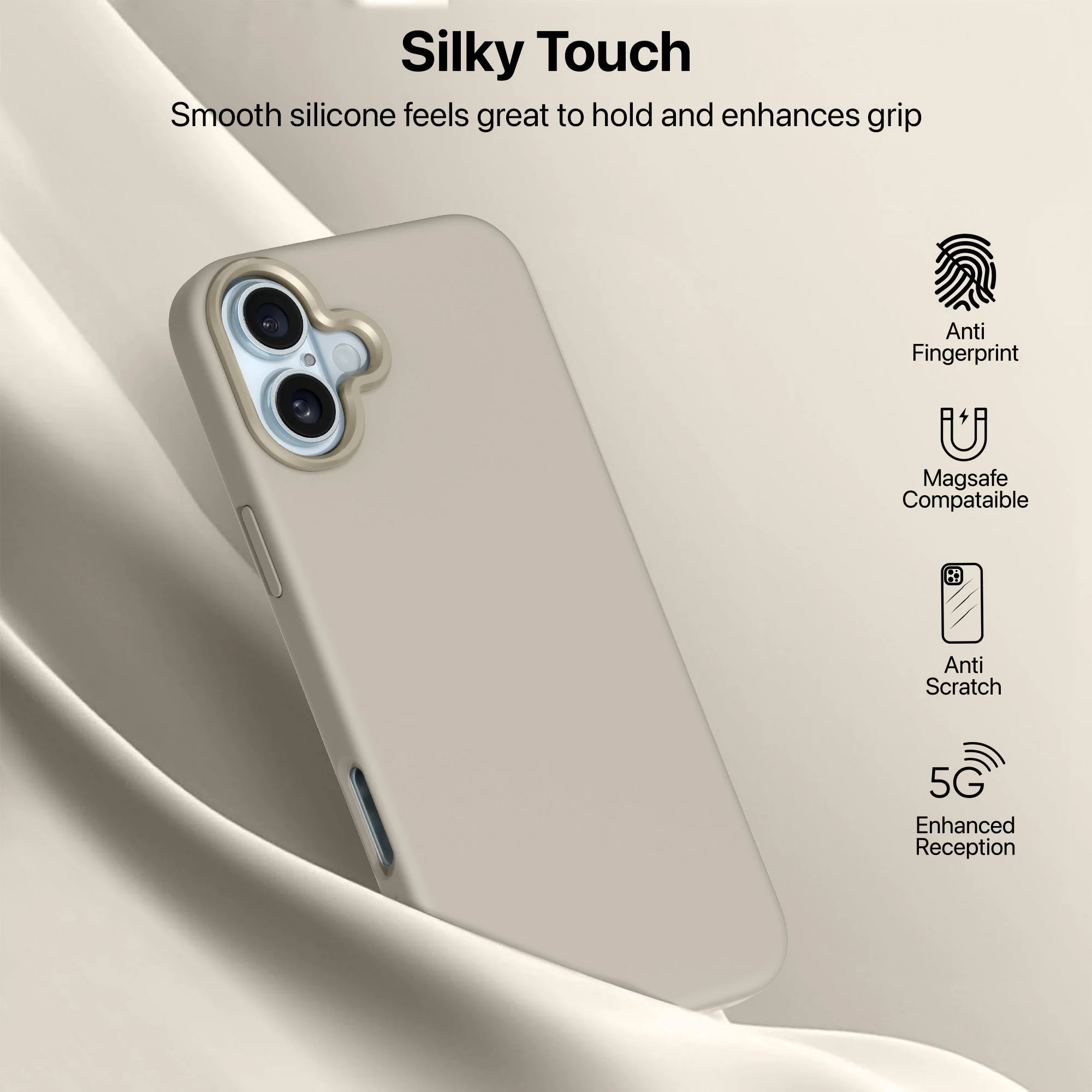 Vaku Luxos ® Apple iPhone 16  Liquid Silicone Back Cover - Image 5