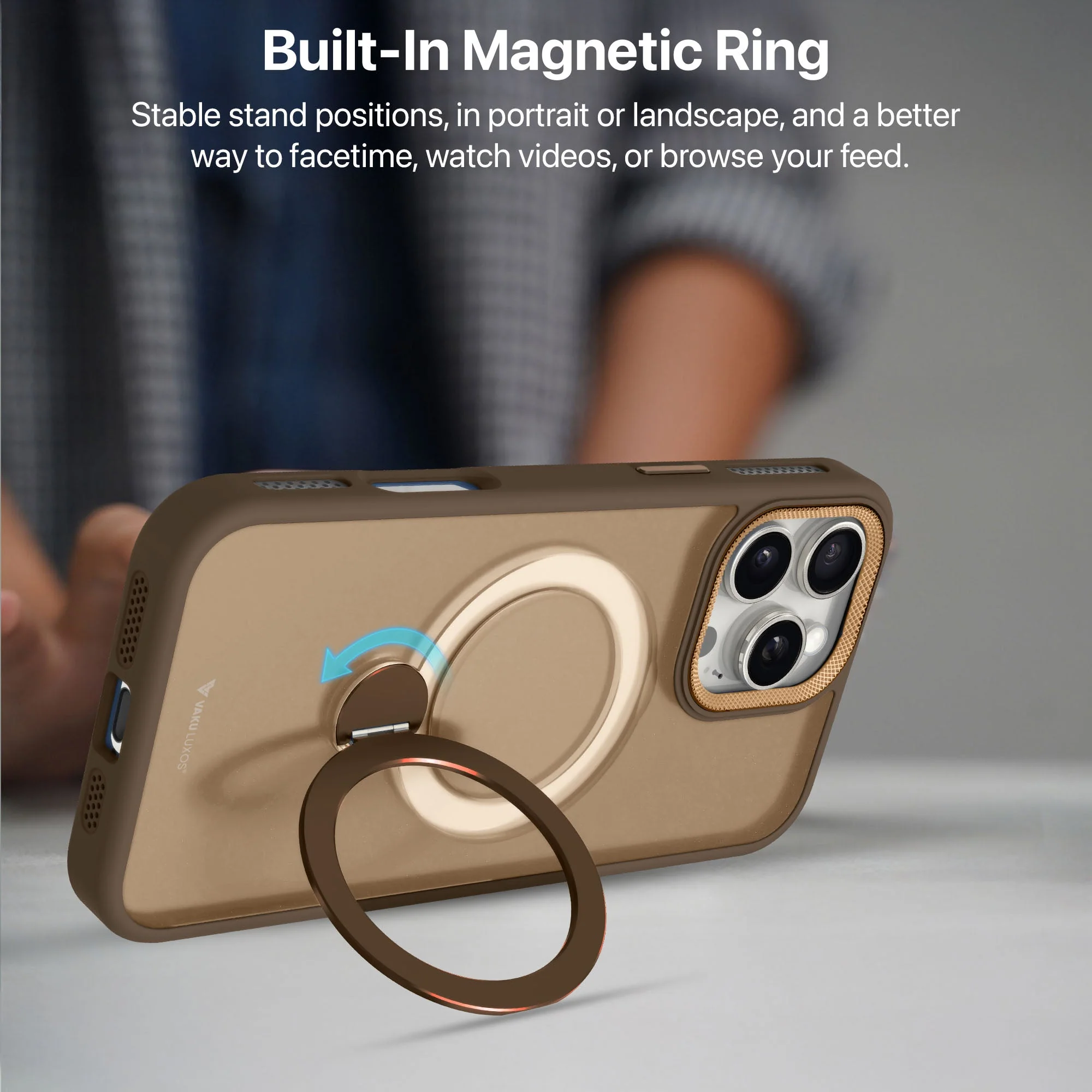 Vaku Luxos ® Apple iPhone 16 Pro Ariston Kickmag Shockproof Back Cover - Image 11