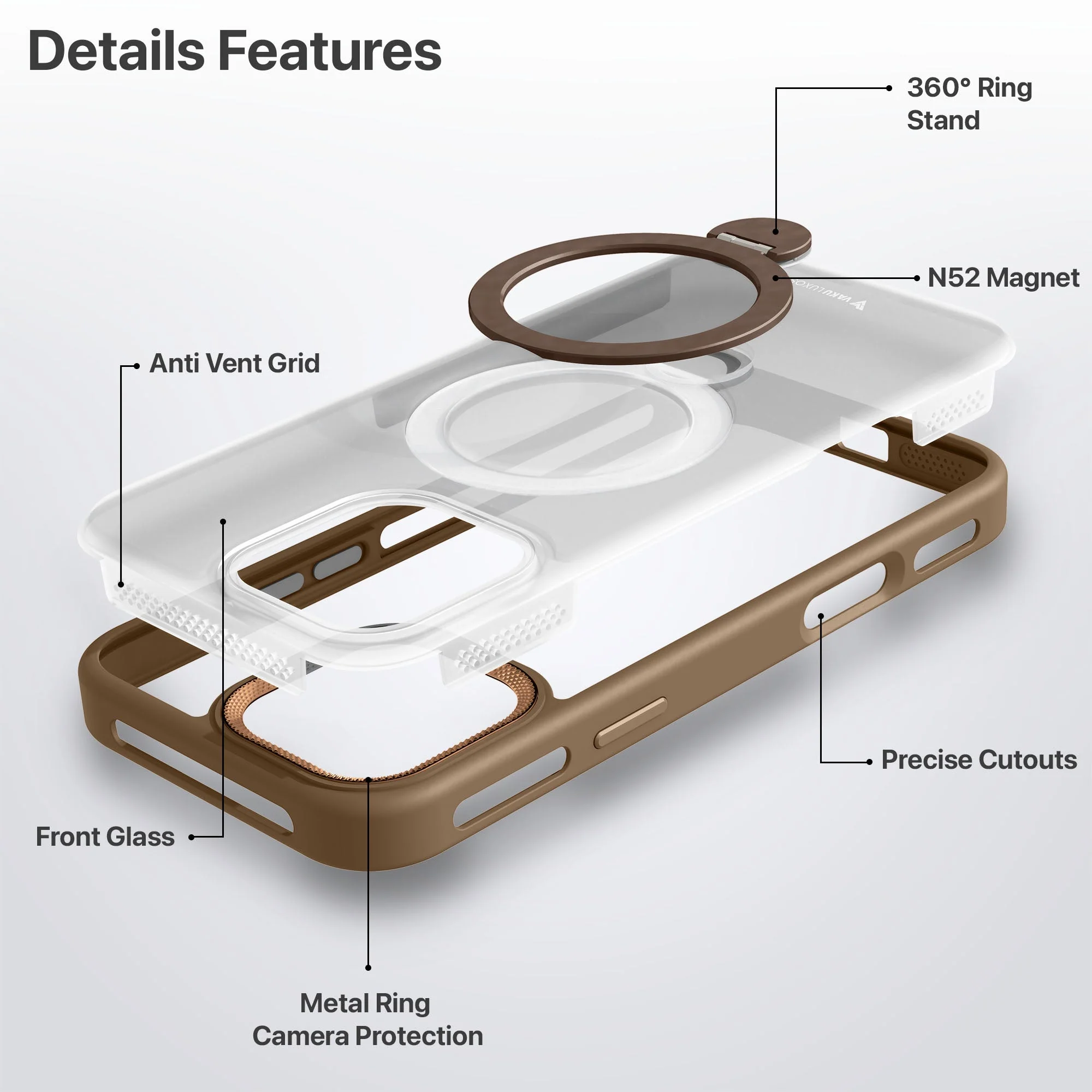Vaku Luxos ® Apple iPhone 16 Pro Ariston Kickmag Shockproof Back Cover - Image 12
