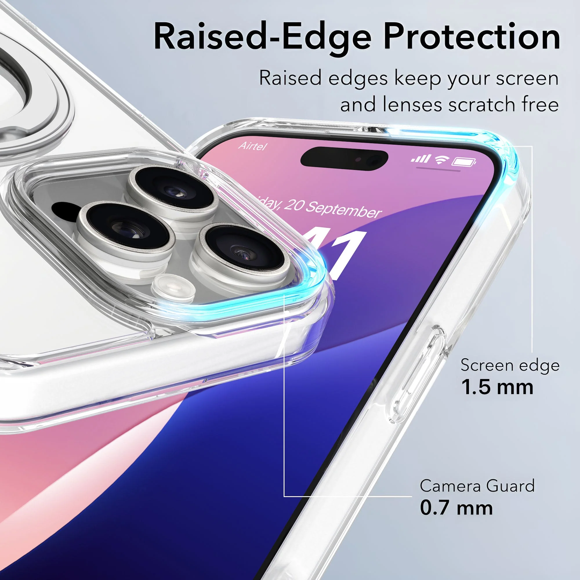 Vaku Luxos ® Apple iPhone 16 Pro Max Glassy Kickmag Back Cover with Magnetic Alloy Ring Metal Kickstand - Image 3