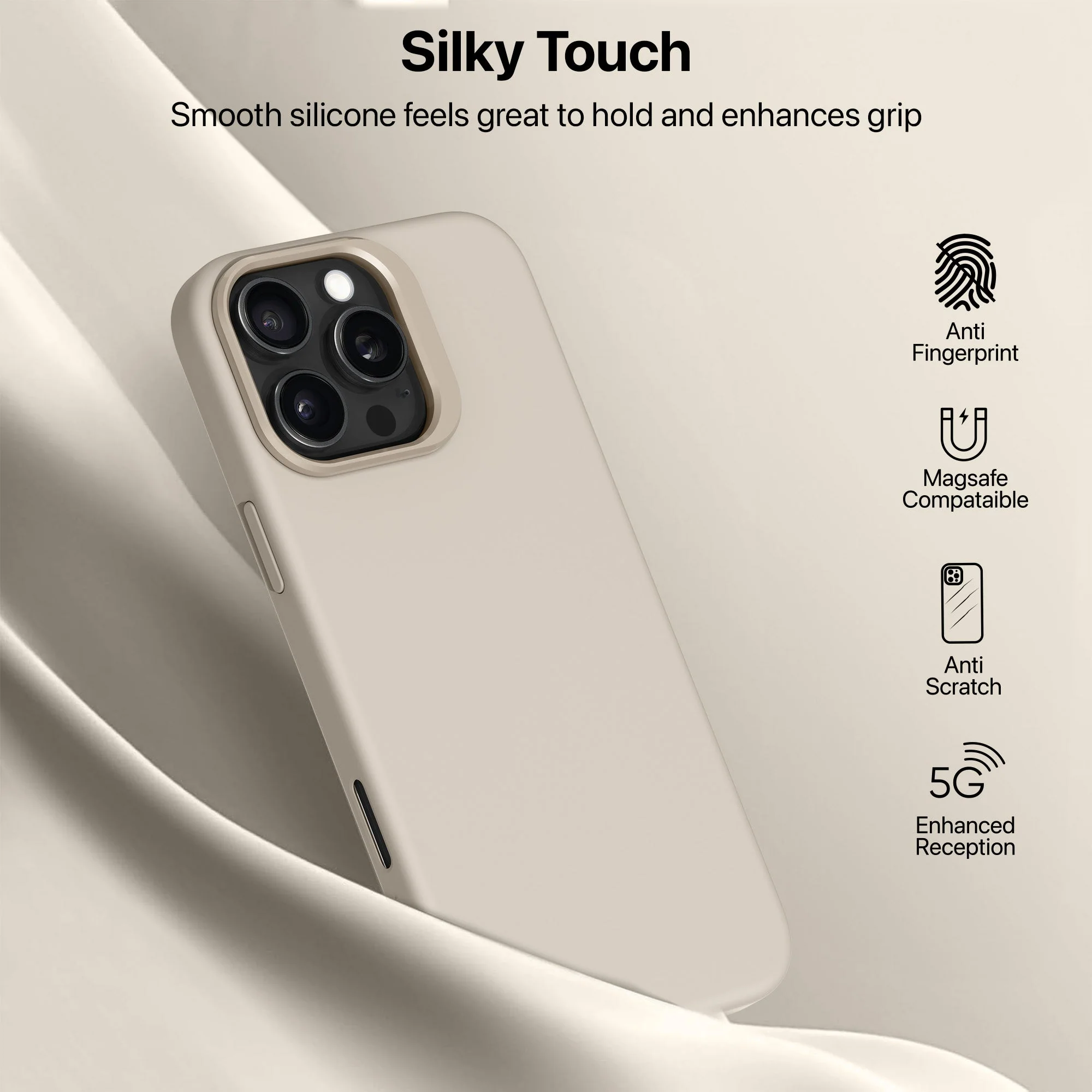 Vaku Luxos ® Apple iPhone 16 Pro Max Liquid Silicone Back Cover - Image 3