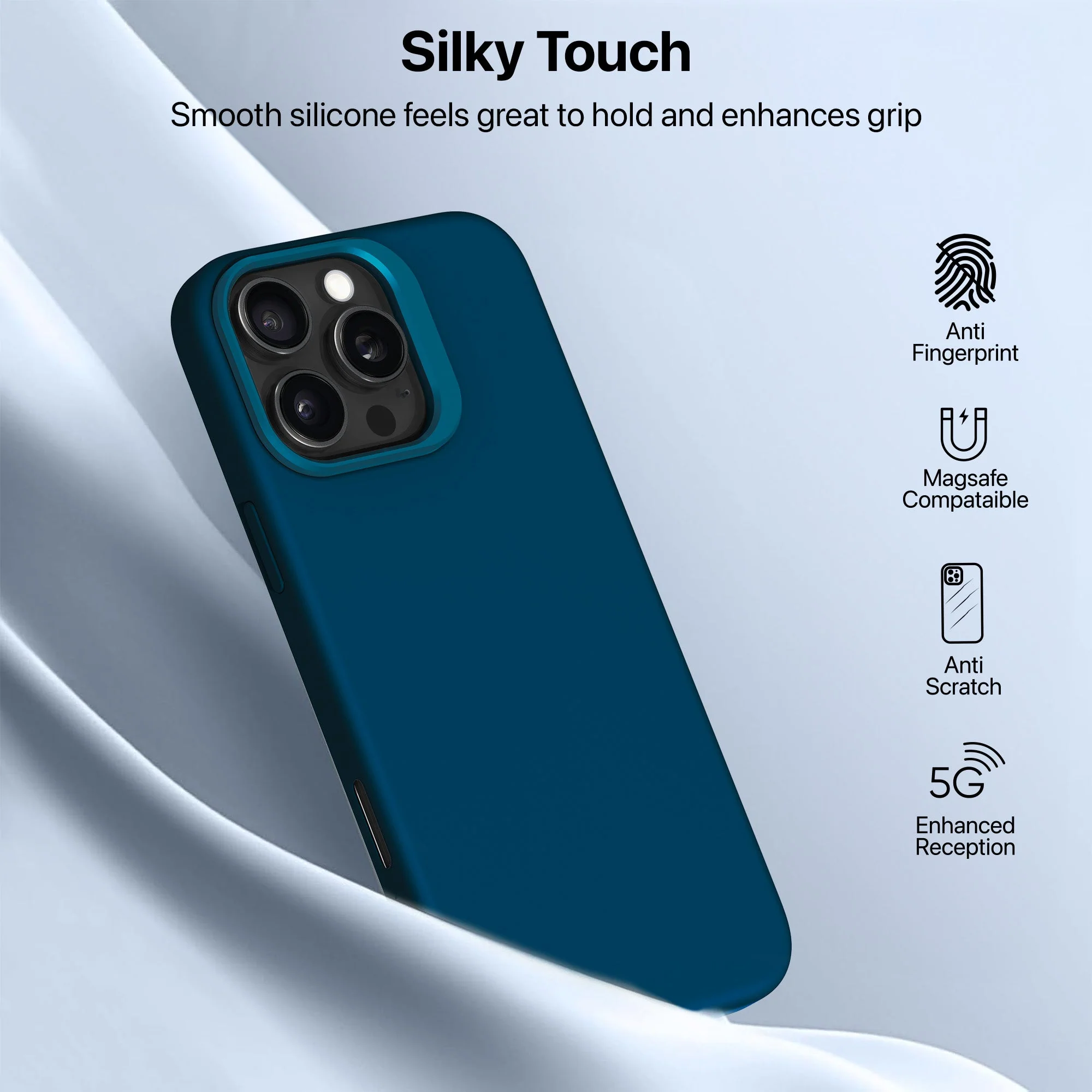 Vaku Luxos ® Apple iPhone 16 Pro Max Liquid Silicone Back Cover - Image 7