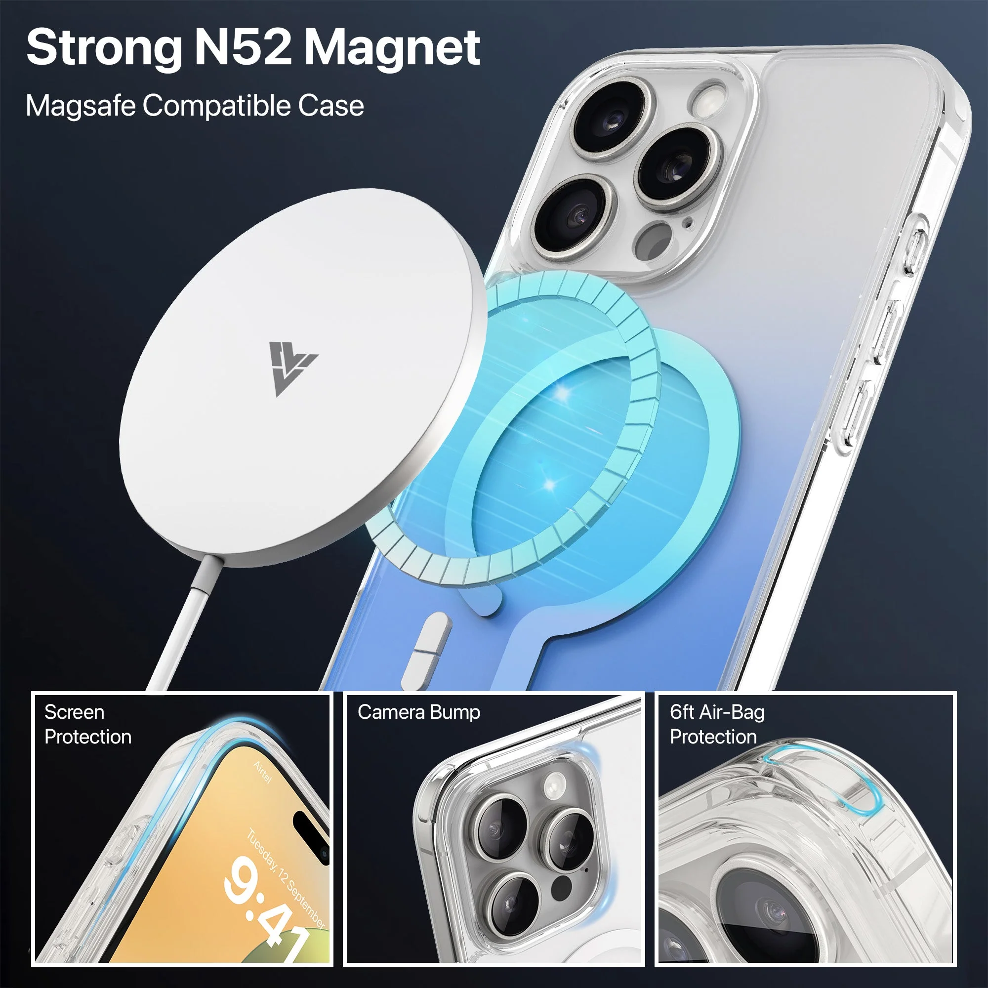 Vaku Luxos ® Apple iPhone 16 Pro Zurich Dual Colored Magsafe Series Back Cover - Image 3