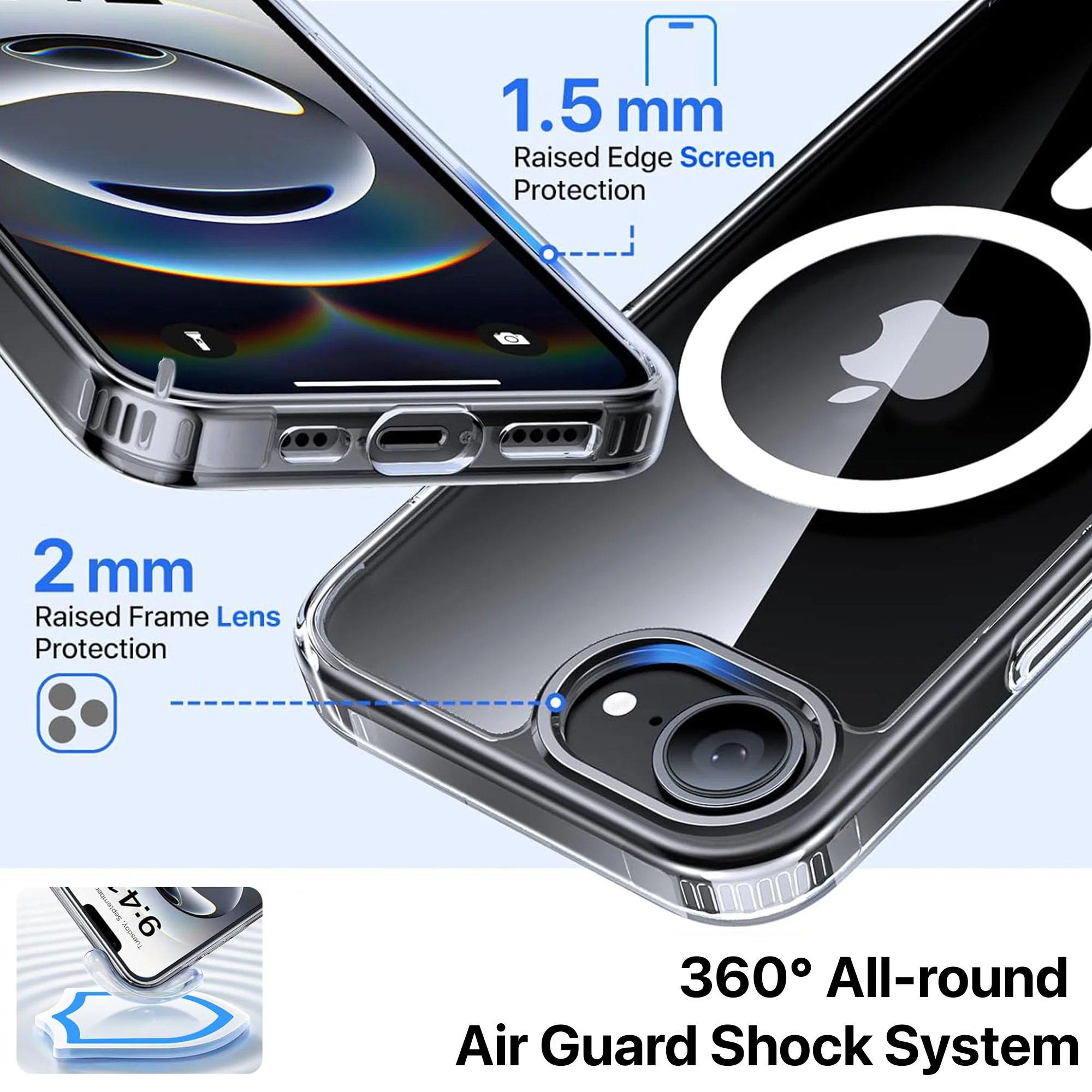 Vaku Luxos ® Apple iPhone 16e Glassy MagPro Clear TPU Back Cover - Image 3