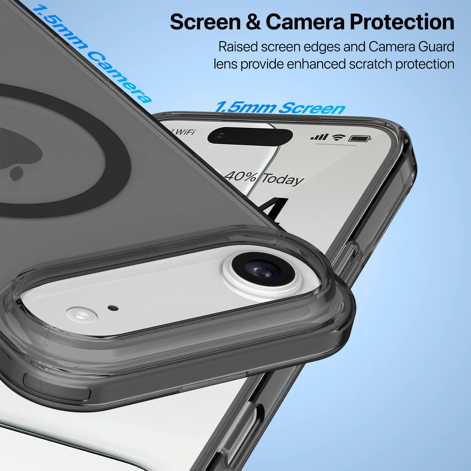 Vaku Luxos ® Apple iPhone 17 Air Glassy Magpro Smokey Transparent Back Cover - Image 4