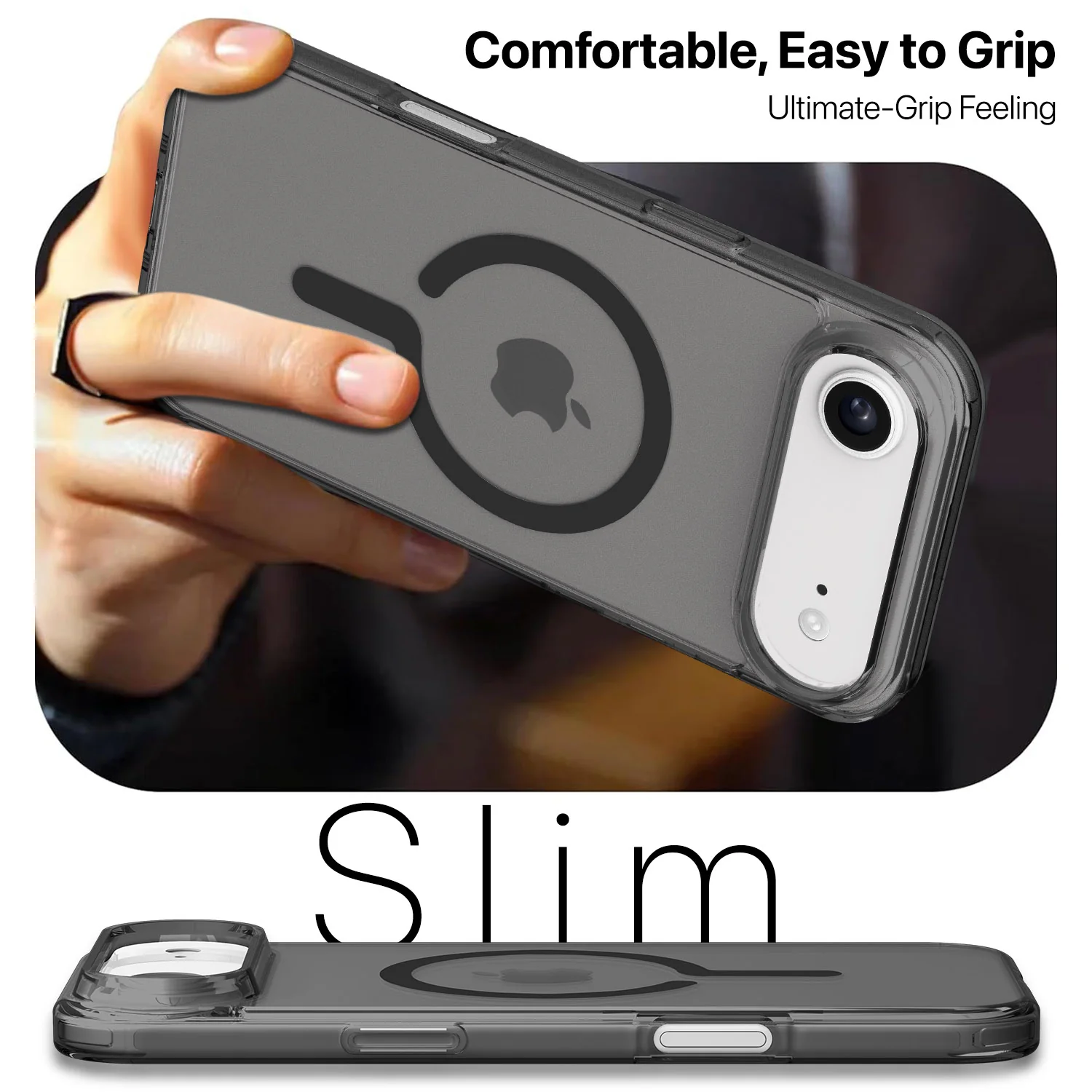 Vaku Luxos ® Apple iPhone 17 Air Glassy Magpro Smokey Transparent Back Cover - Image 6